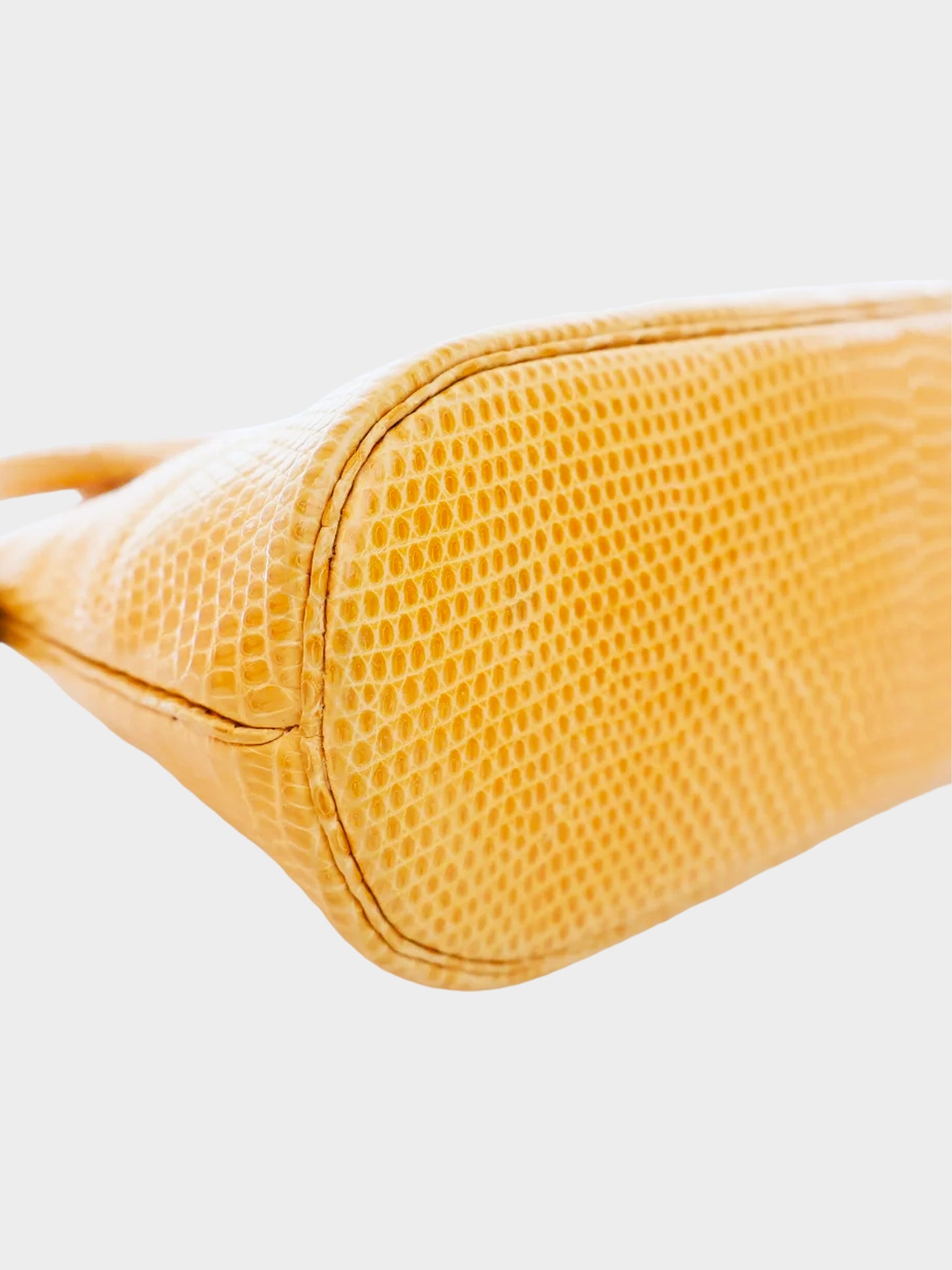 Hermès 1992 Yellow Orange Mini Bolide Jaune Lizard Handbag