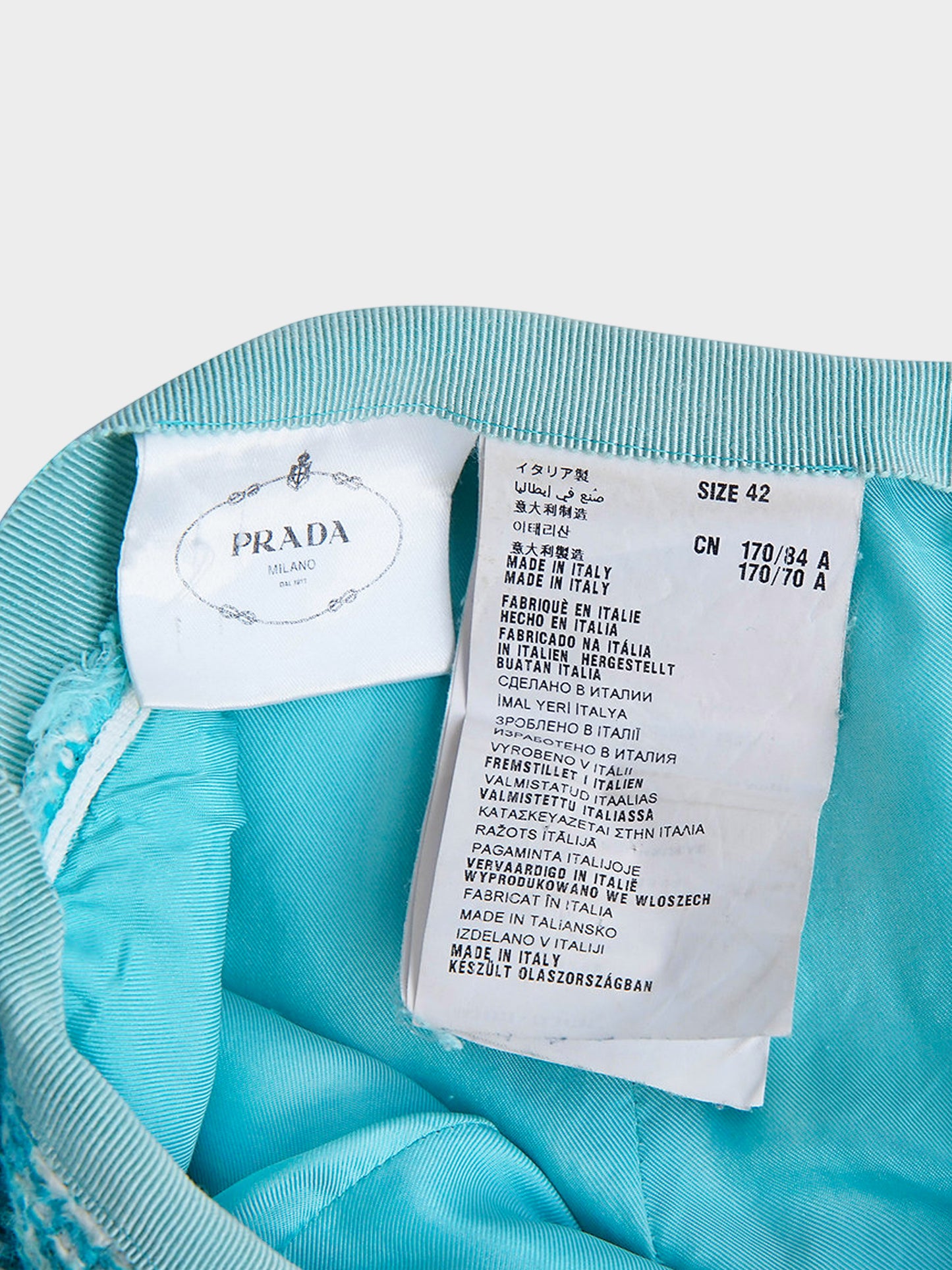 Prada SS 1996 Blue Tweed Skirt