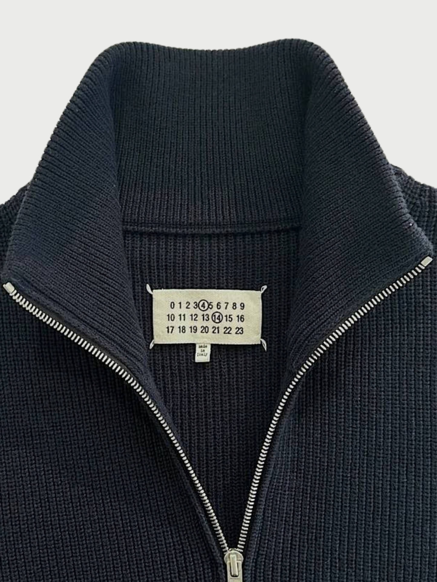 Maison Margiela 2010s Navy Knit 4-Stitch Cardigan