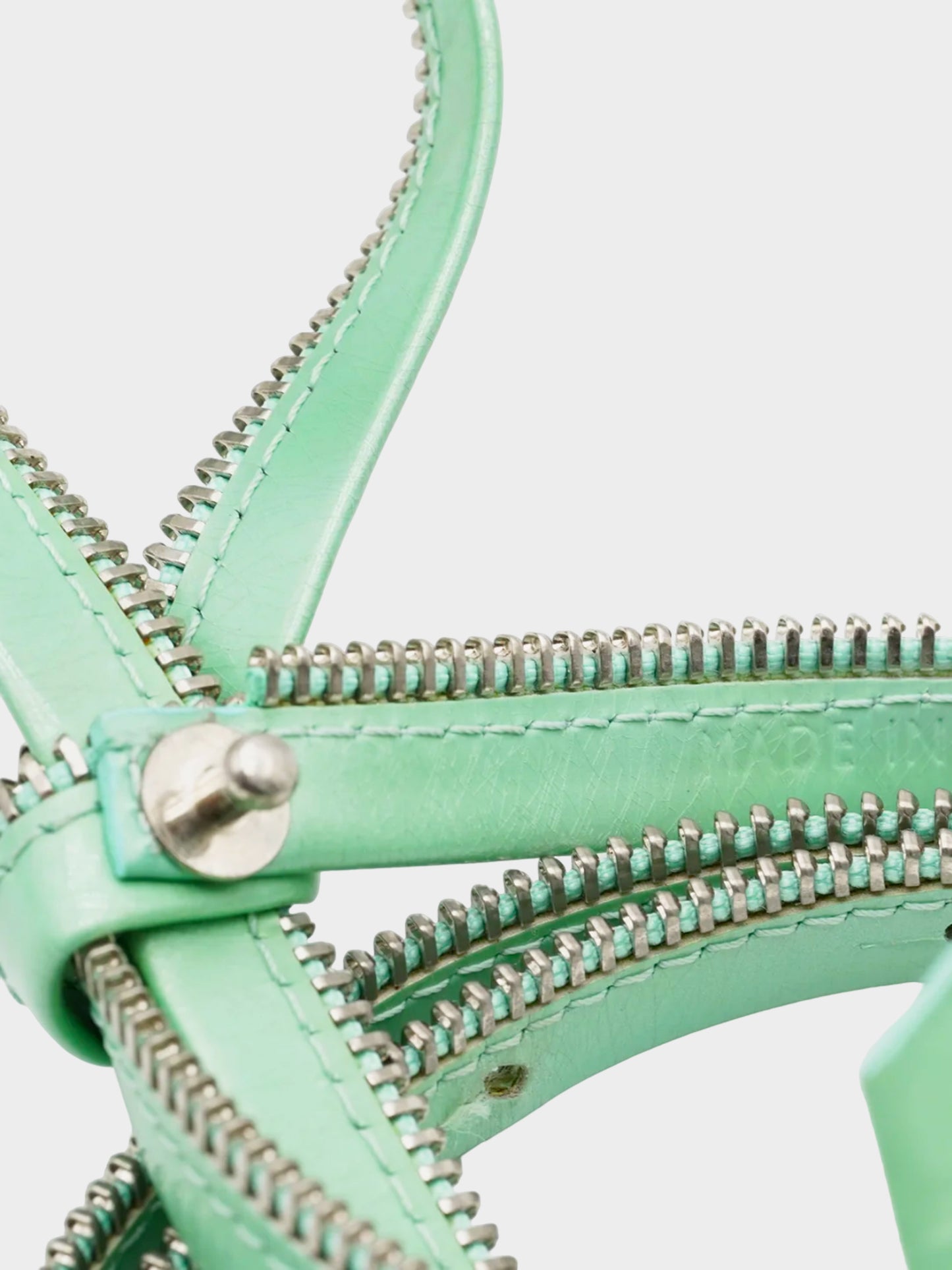 Christian Dior by John Galliano 2001 Mint Green Leather Zip Belt