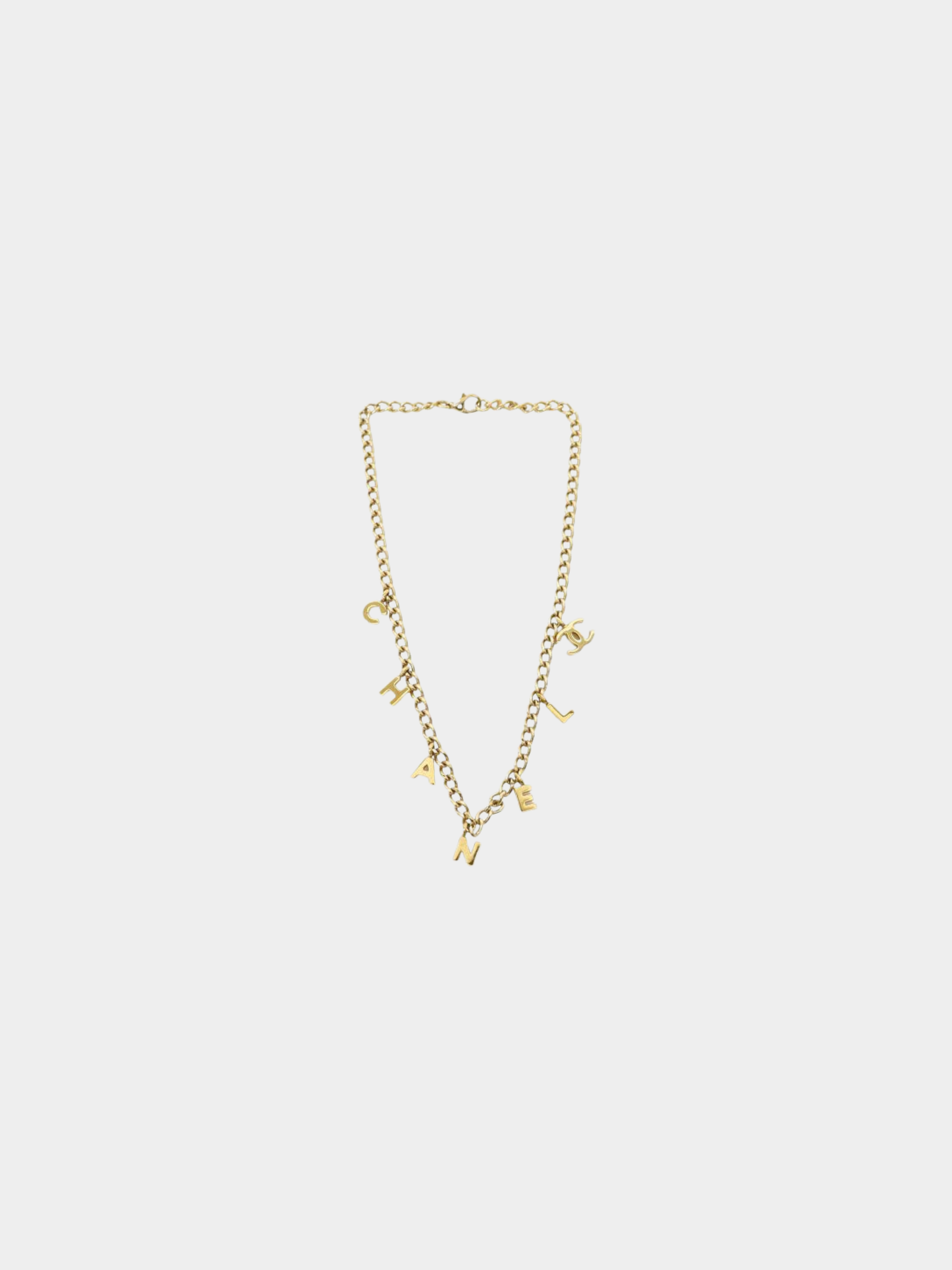 Chanel 2000s Gold COCO Pearl Chain Necklace