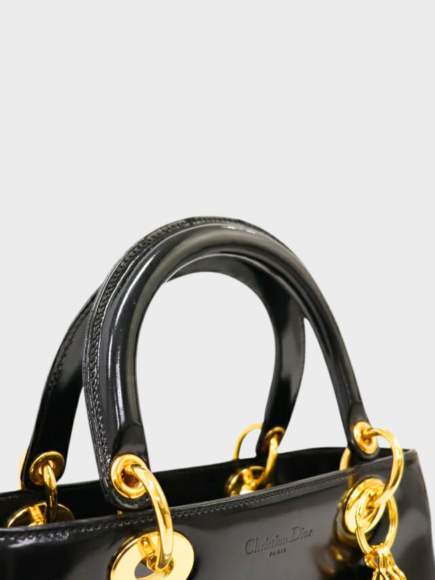 Christian Dior 2010s Black Leather Lady Dior Bag