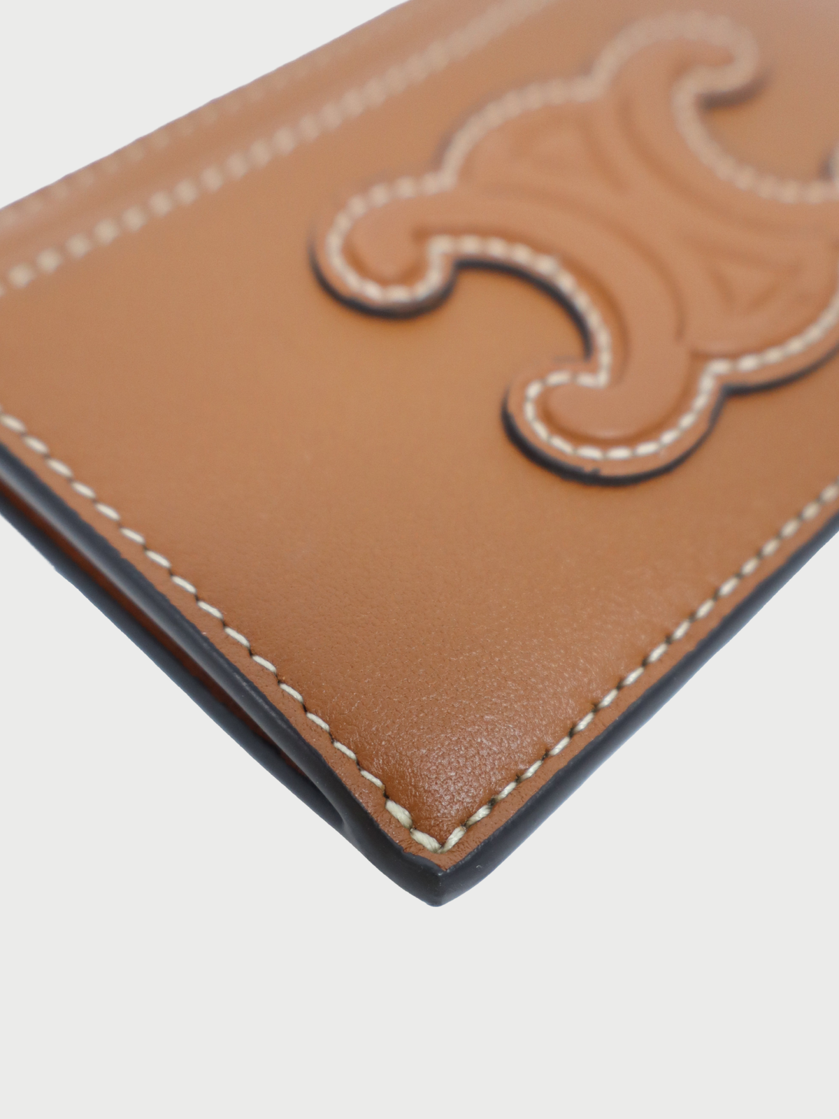 Celine 2020s Brown Leather Triomphe Fragment Case