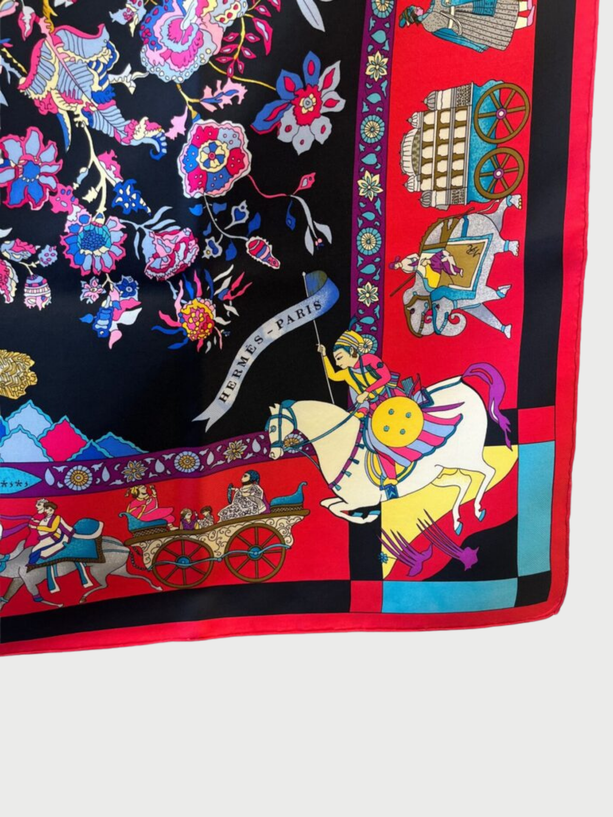 Hermès 2000s Multicolor Fantaisies Indiennes Silk Scarf