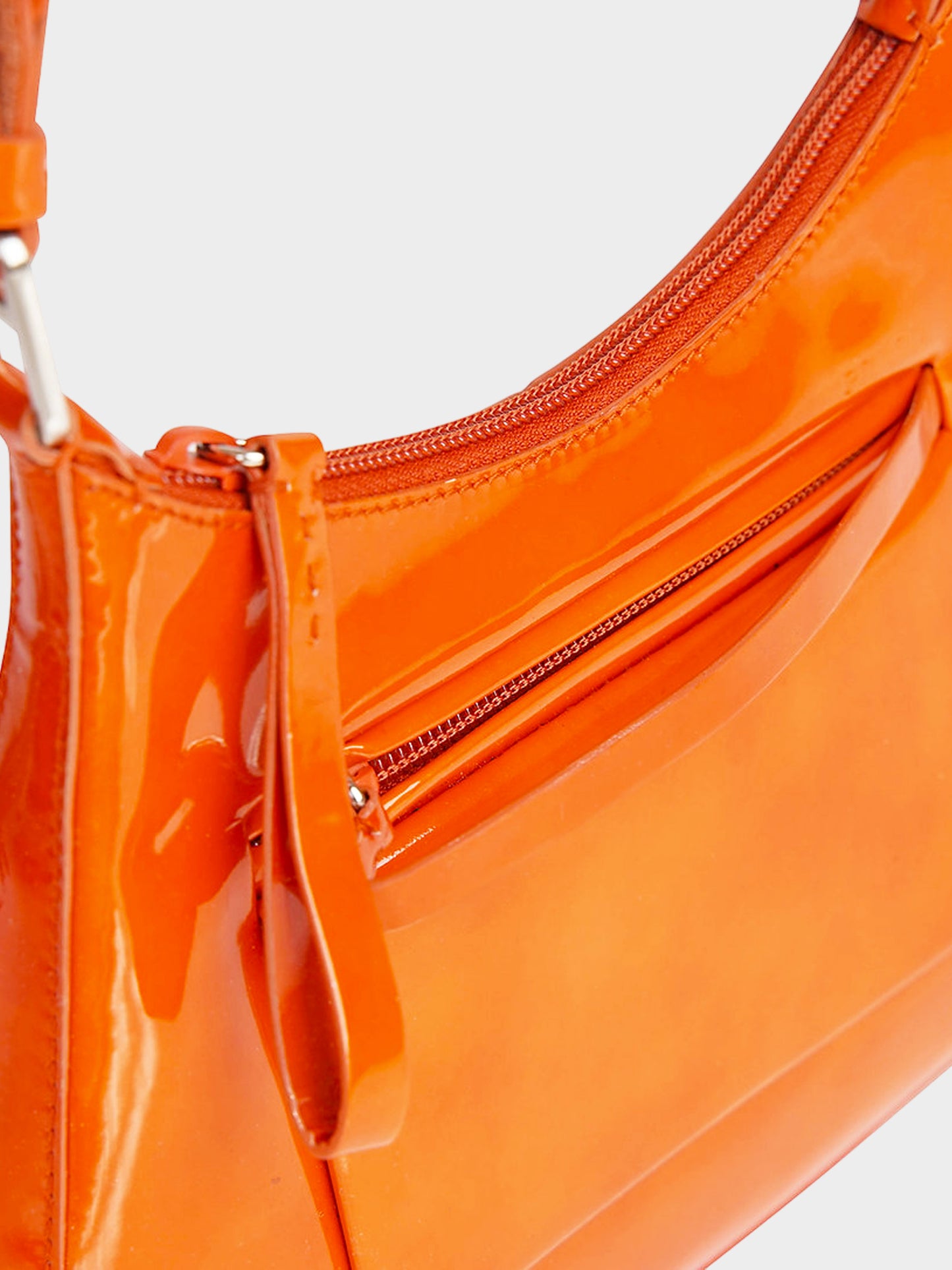 Prada FW 1999 Orange Patent Leather Shoulder Bag