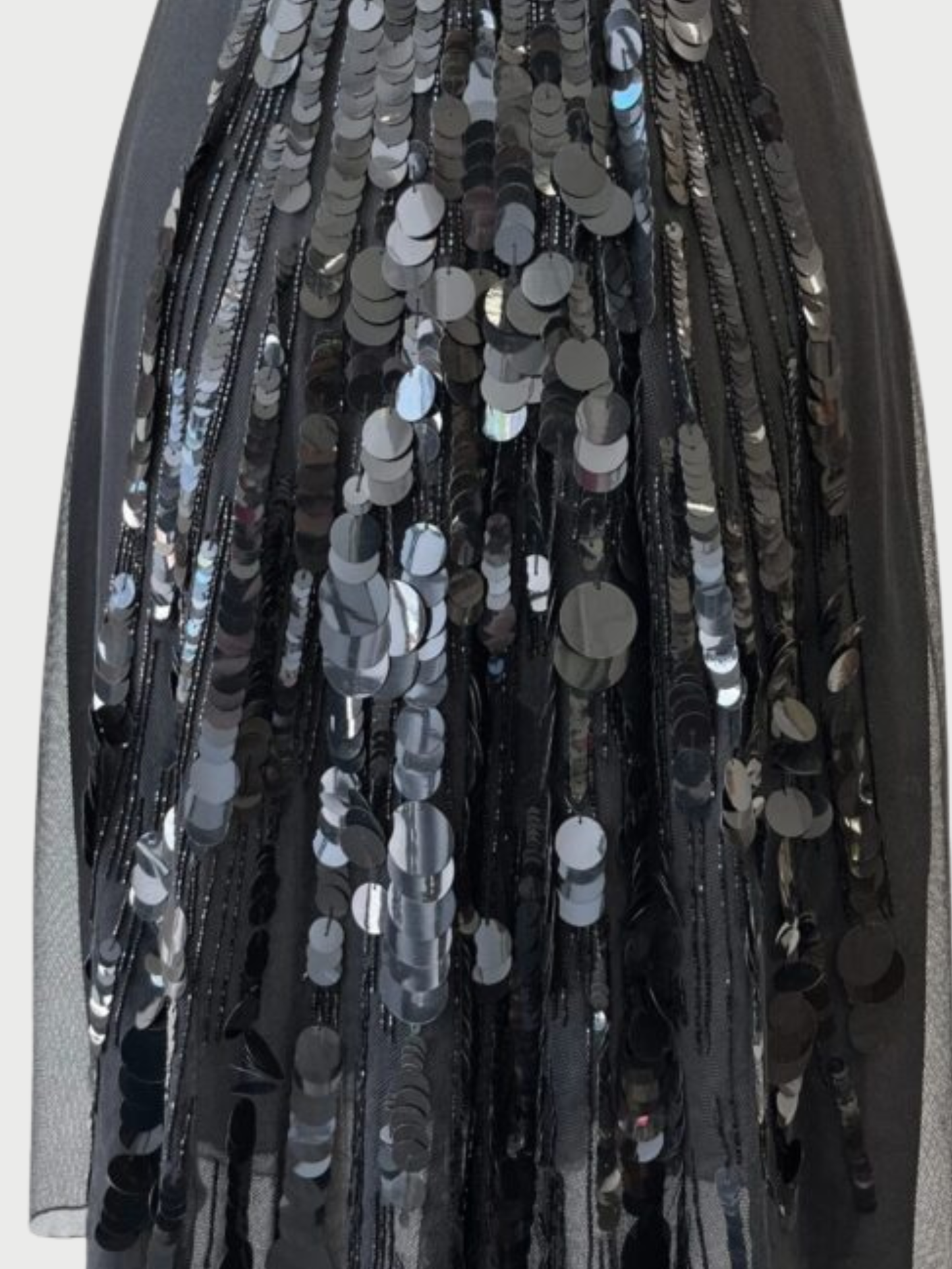Versace 2000s Black Tulle Paillette Cocktail Dress