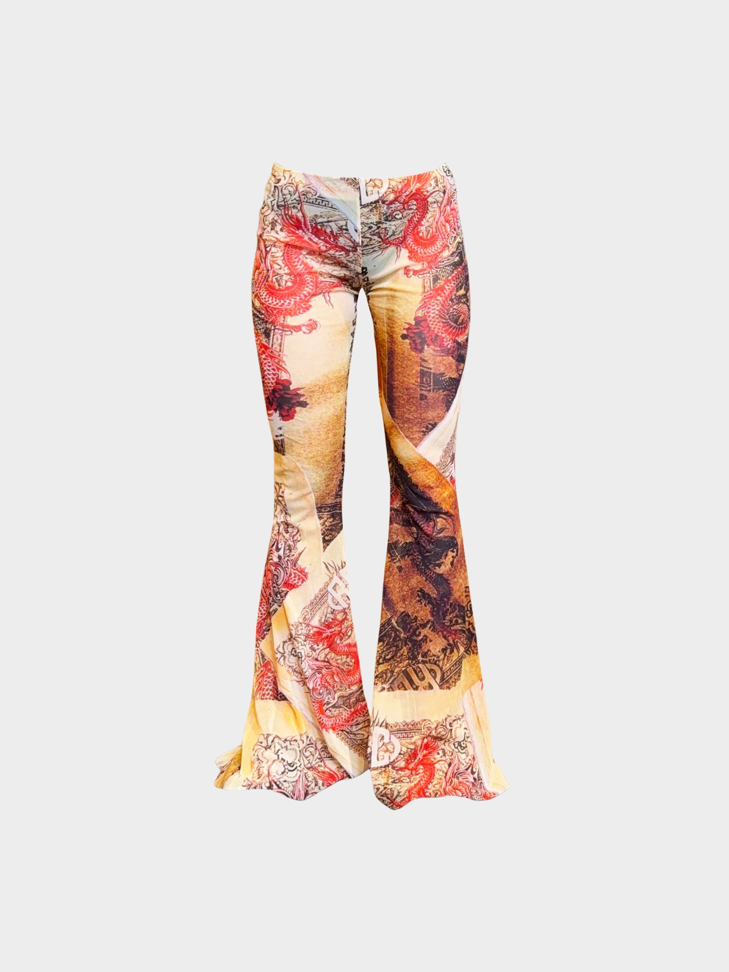 Roberto Cavalli 2020s Oriental Dragon Printed Top and Pants Set