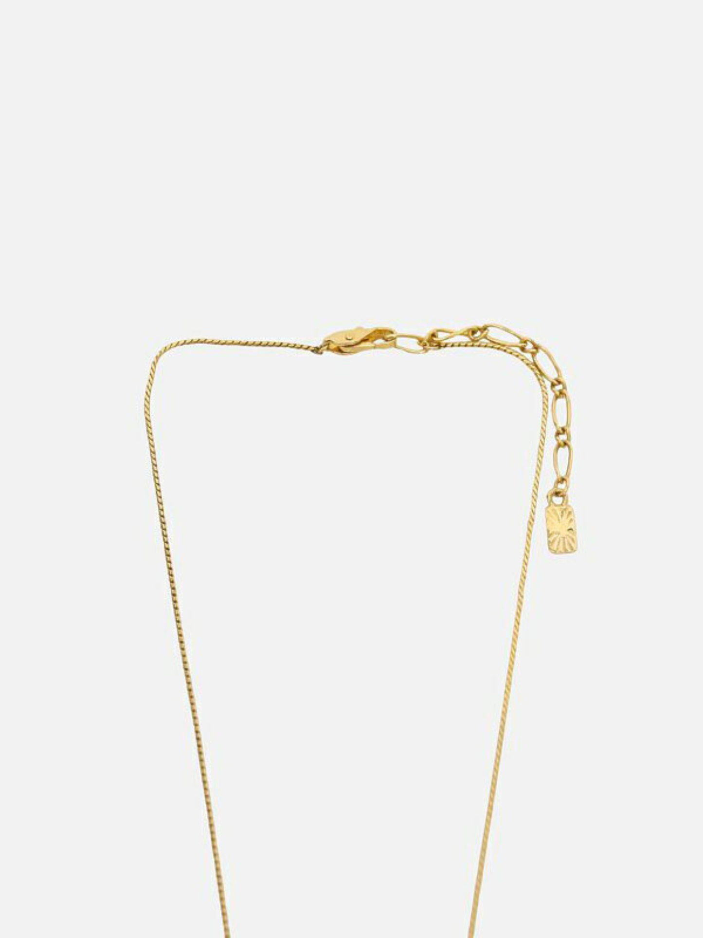 Yves Saint Laurent 2000s Gold Black Logo Pendant Necklace