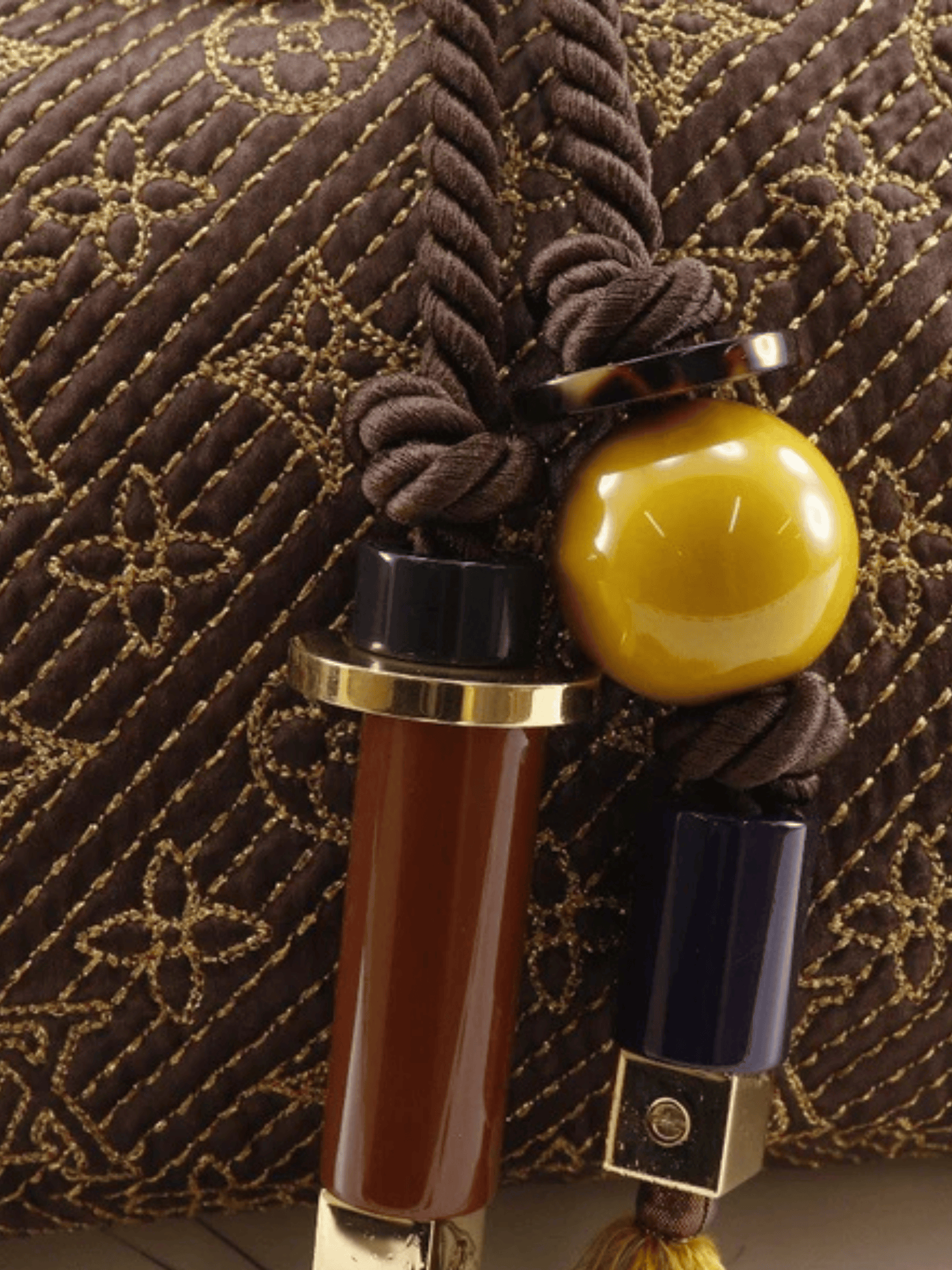 Louis Vuitton 2009 Brown Jacquard Monogram African Queen Clutch Bag