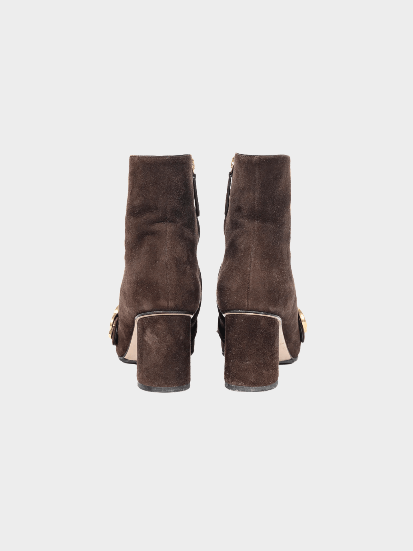 Gucci 2010s GG Marmont Chocolate Suede Fringed Ankle Boots