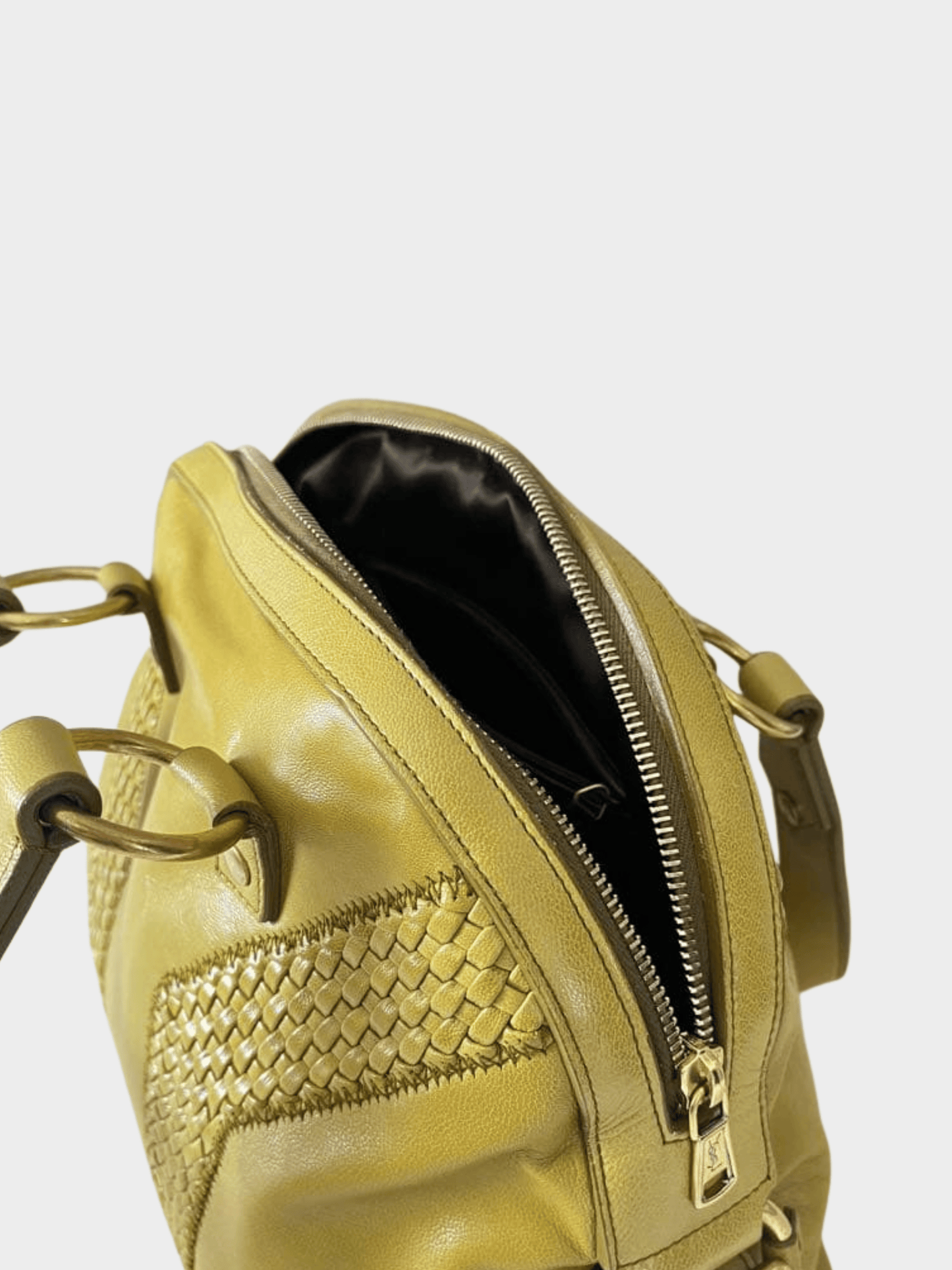 Yves Saint Laurent 2000s Chartreuse Muse Leather Bag
