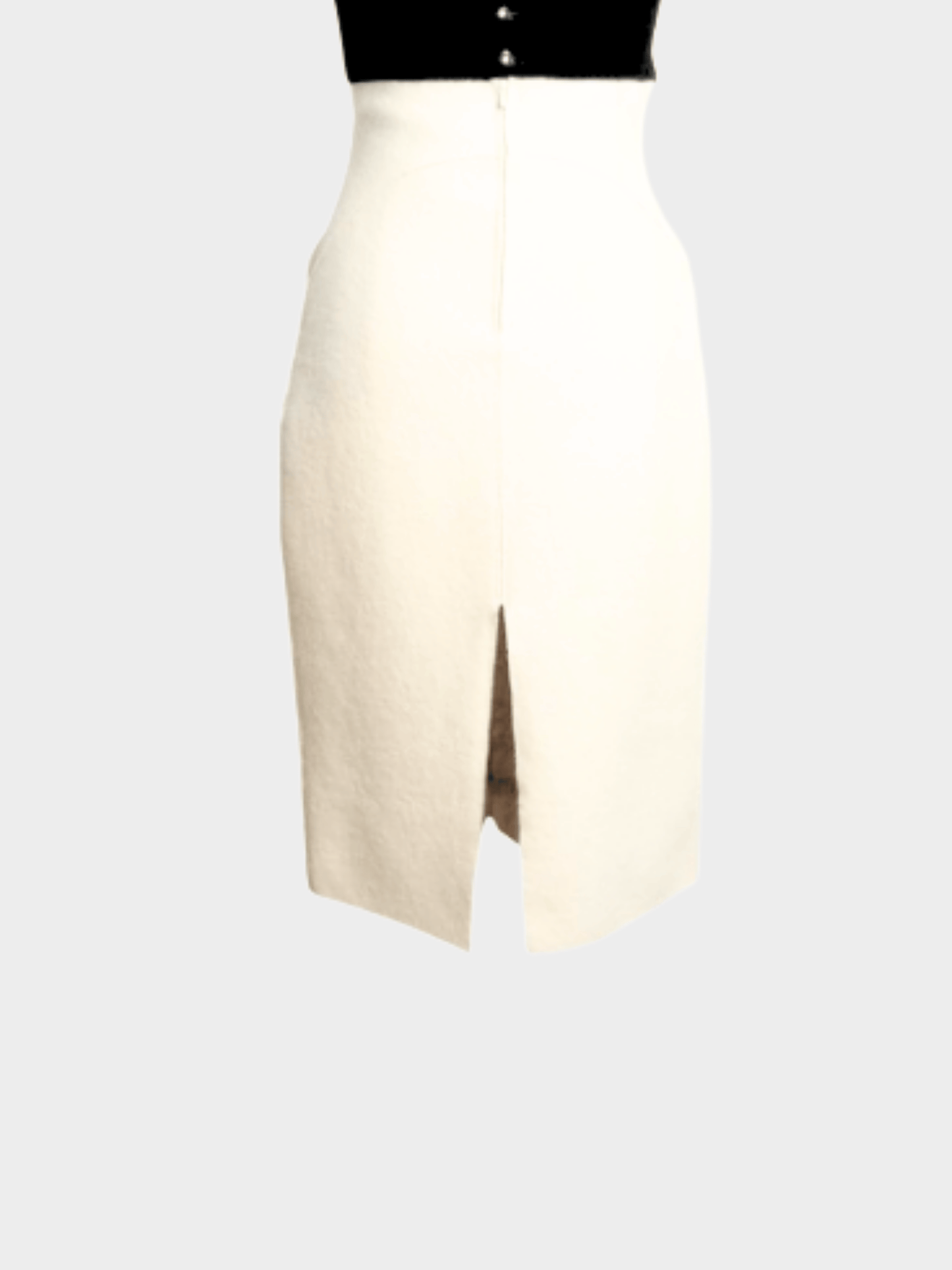 Chanel FW 1999 Cream with Black Tube Midi Dress