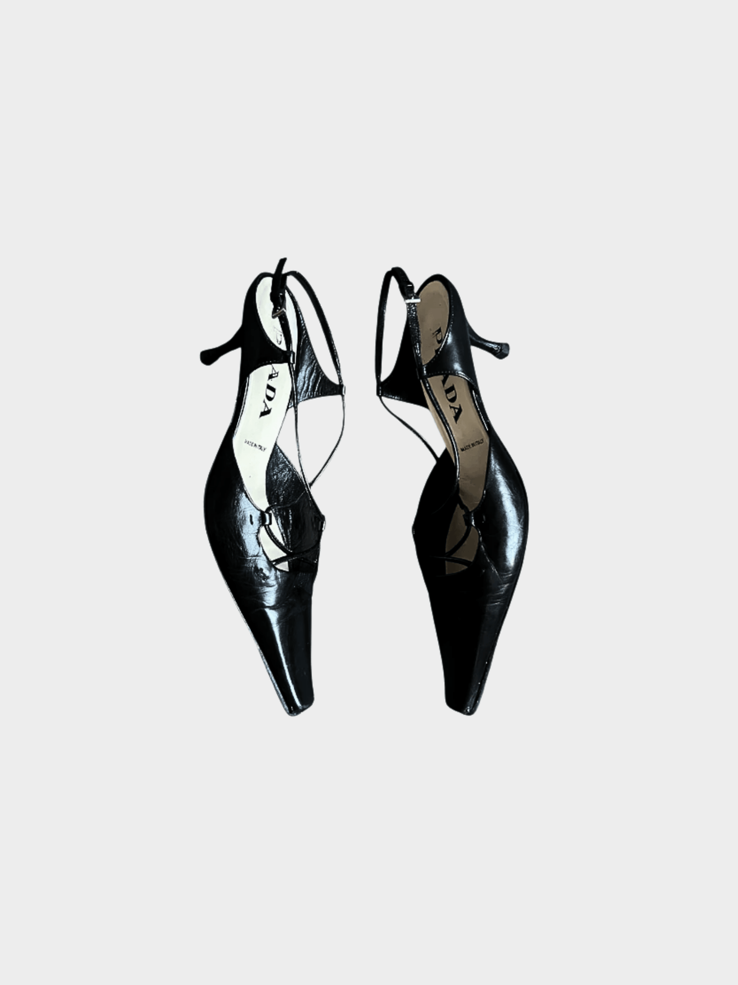 Prada 1990s Black Leather Kitten Heels