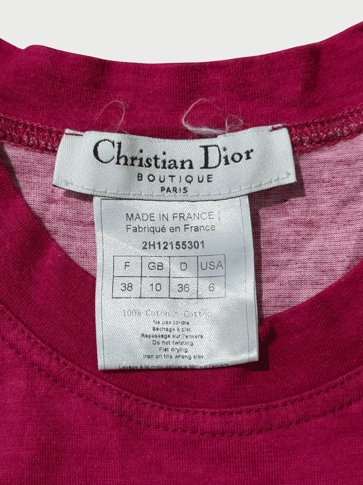 Christian Dior 2000s Pink Cotton J’Adore Sleeveless Top