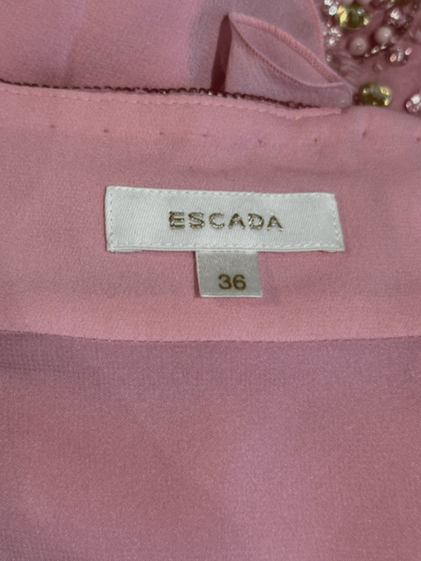 Escada 2000s Pink Tiered Embellished Mini Dress