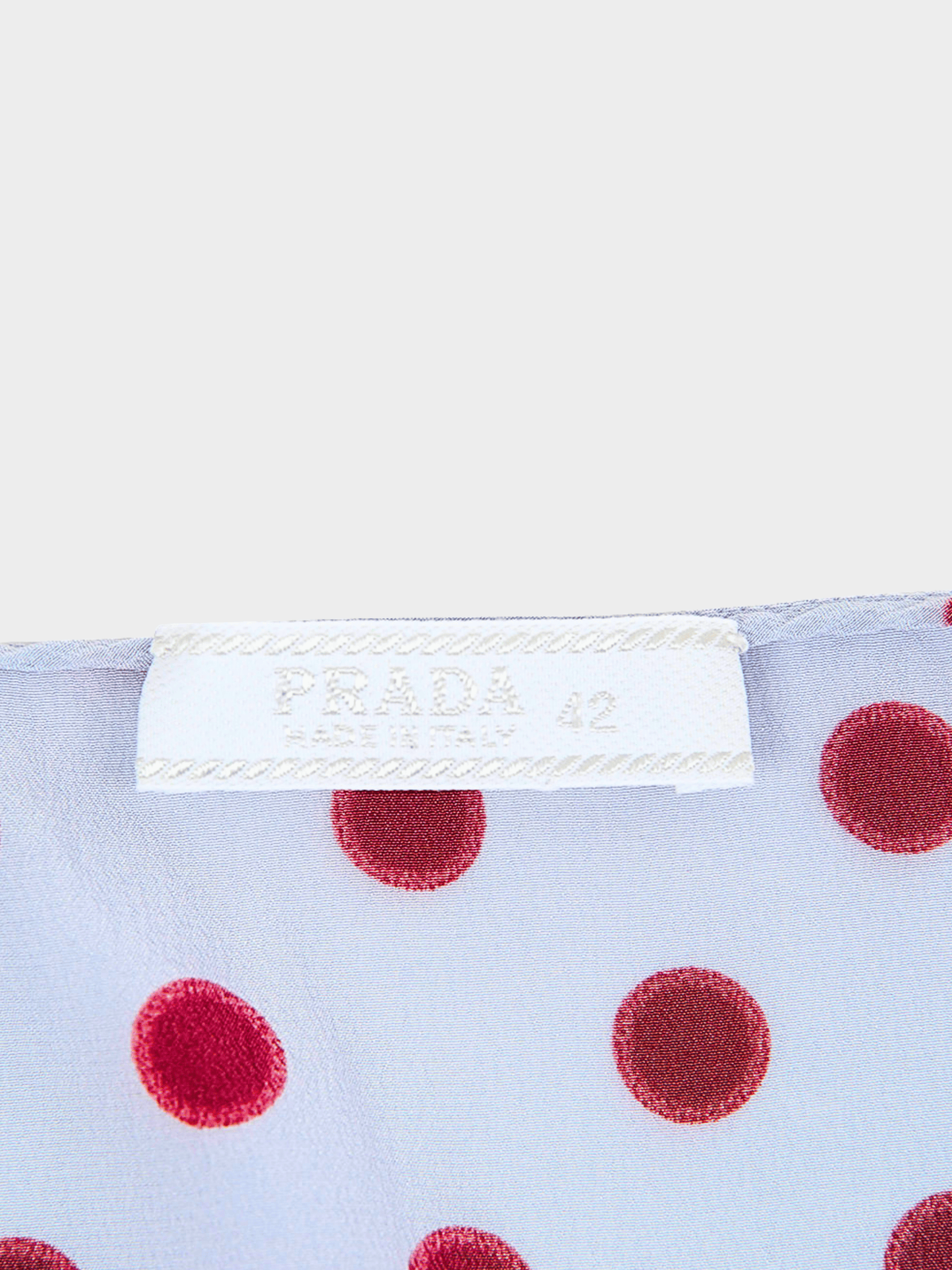Prada SS 2000 Light Blue Polka Dot Midi Skirt