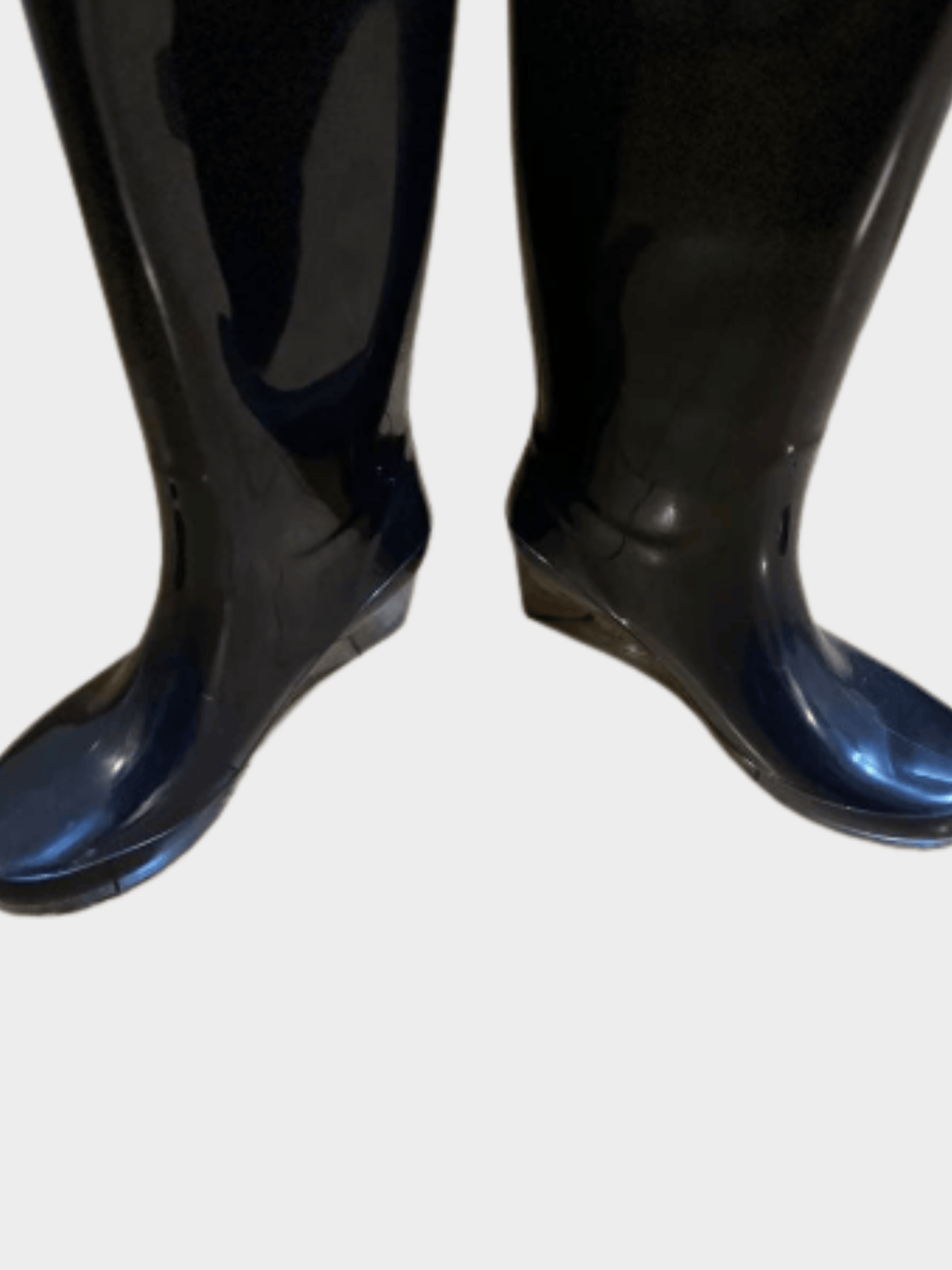 Valentino 2000s Black Ribbon Rubber Boots