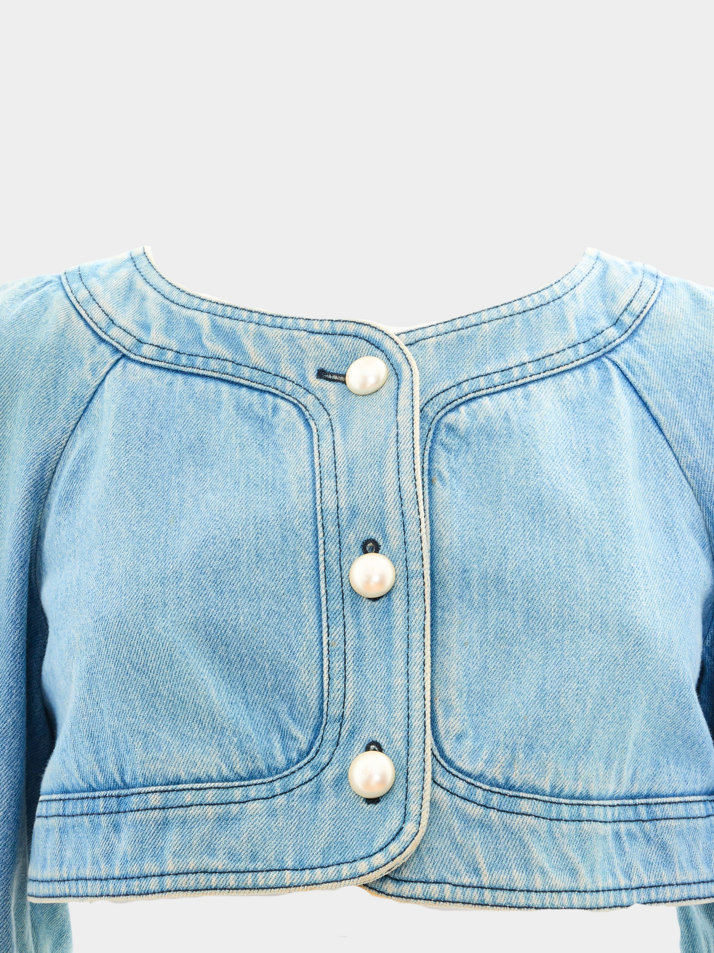 Chanel by Karl Lagerfield SS 2013 Light blue denim cropped jacket