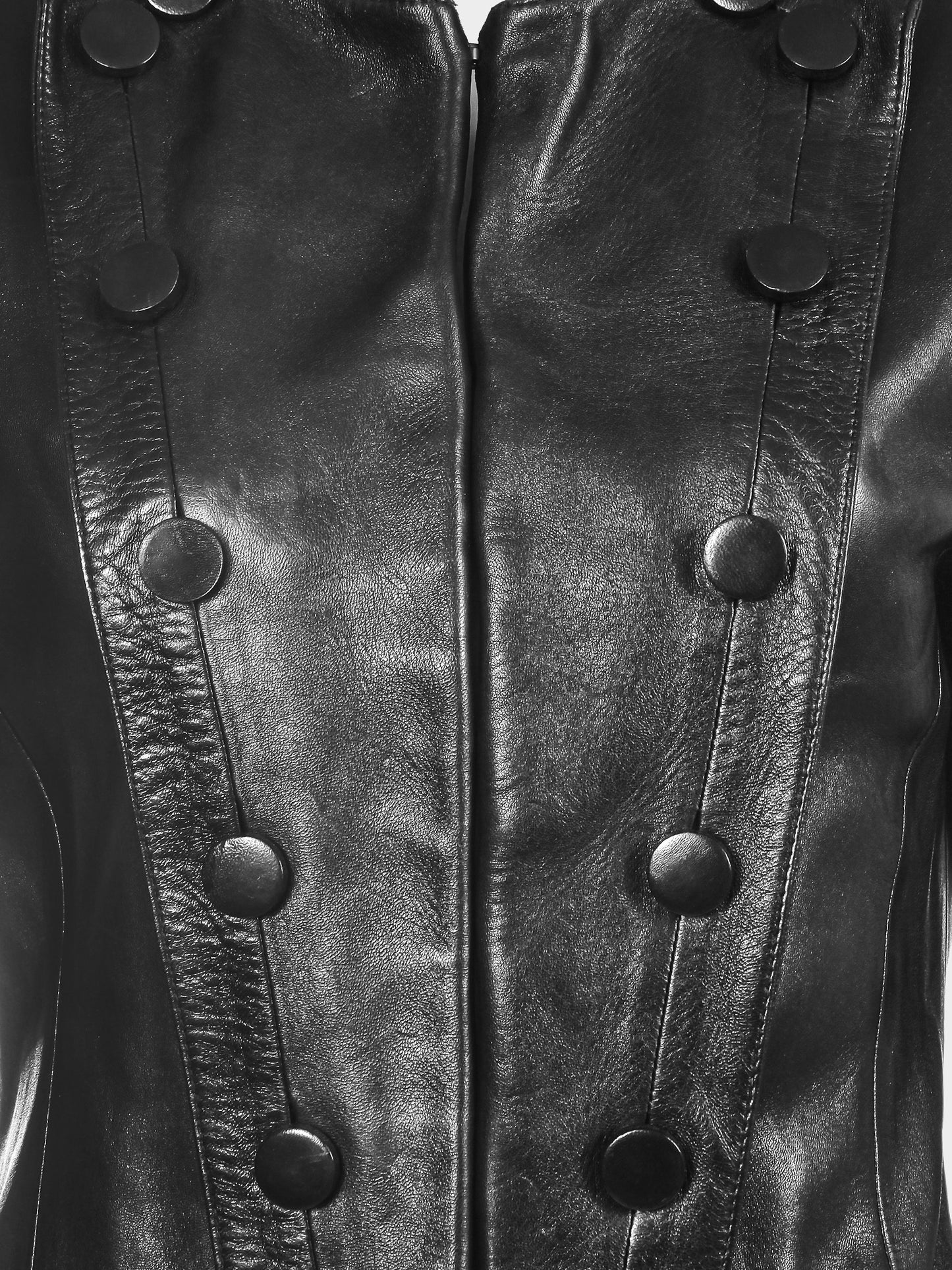 Yves Saint Laurent FW 2001-2002 Rive Gauche Black Leather Coat