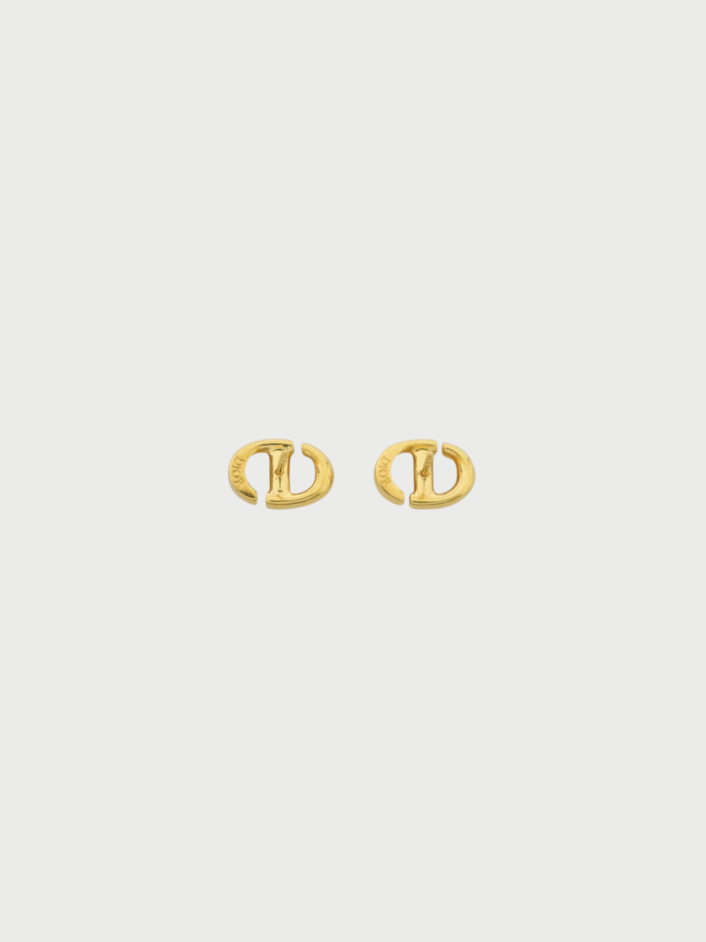 Christian Dior 2000s Gold Plated CD Navy Earrings