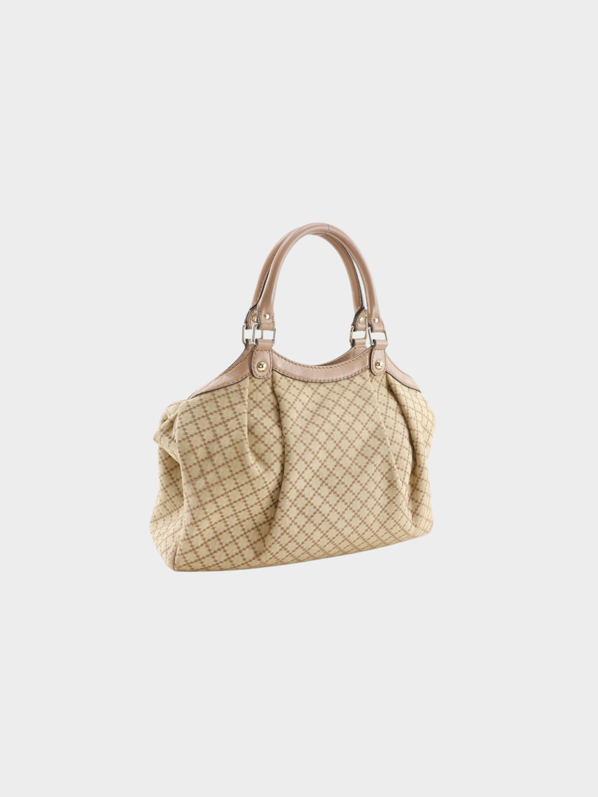 Gucci 2000s Beige Diamante Canvas Sukey Tote Bag