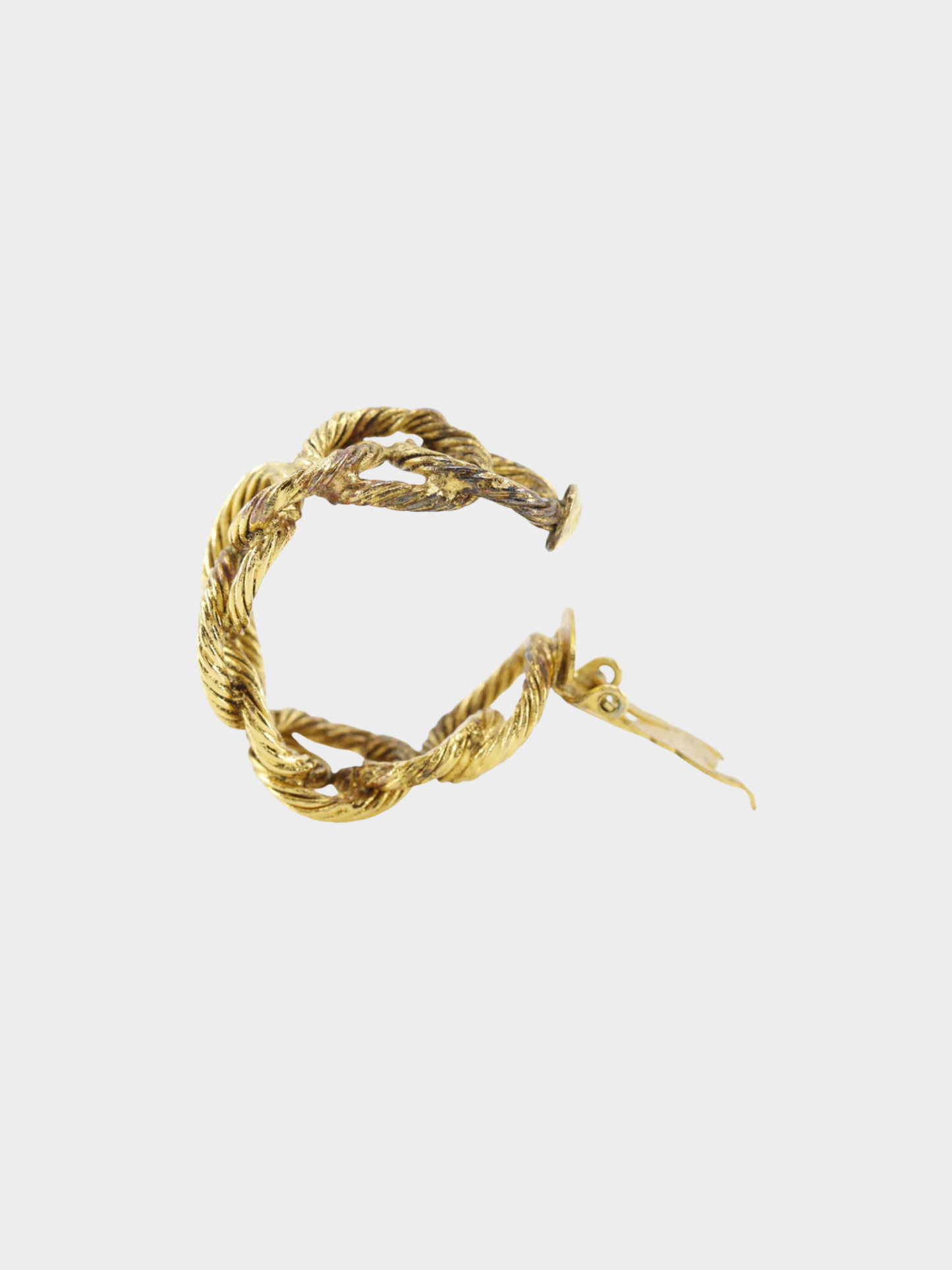 Chanel 1990 Gold Plated Rope Chain Earrings