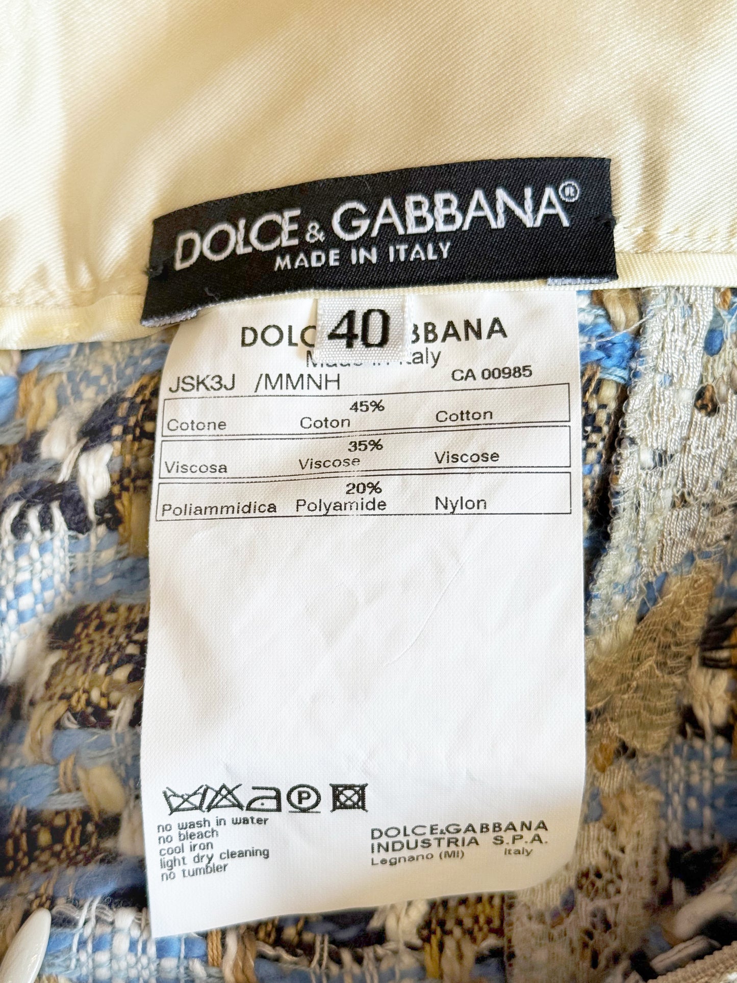 Dolce and Gabbana 2000s Tweed and Lace Long Skirt