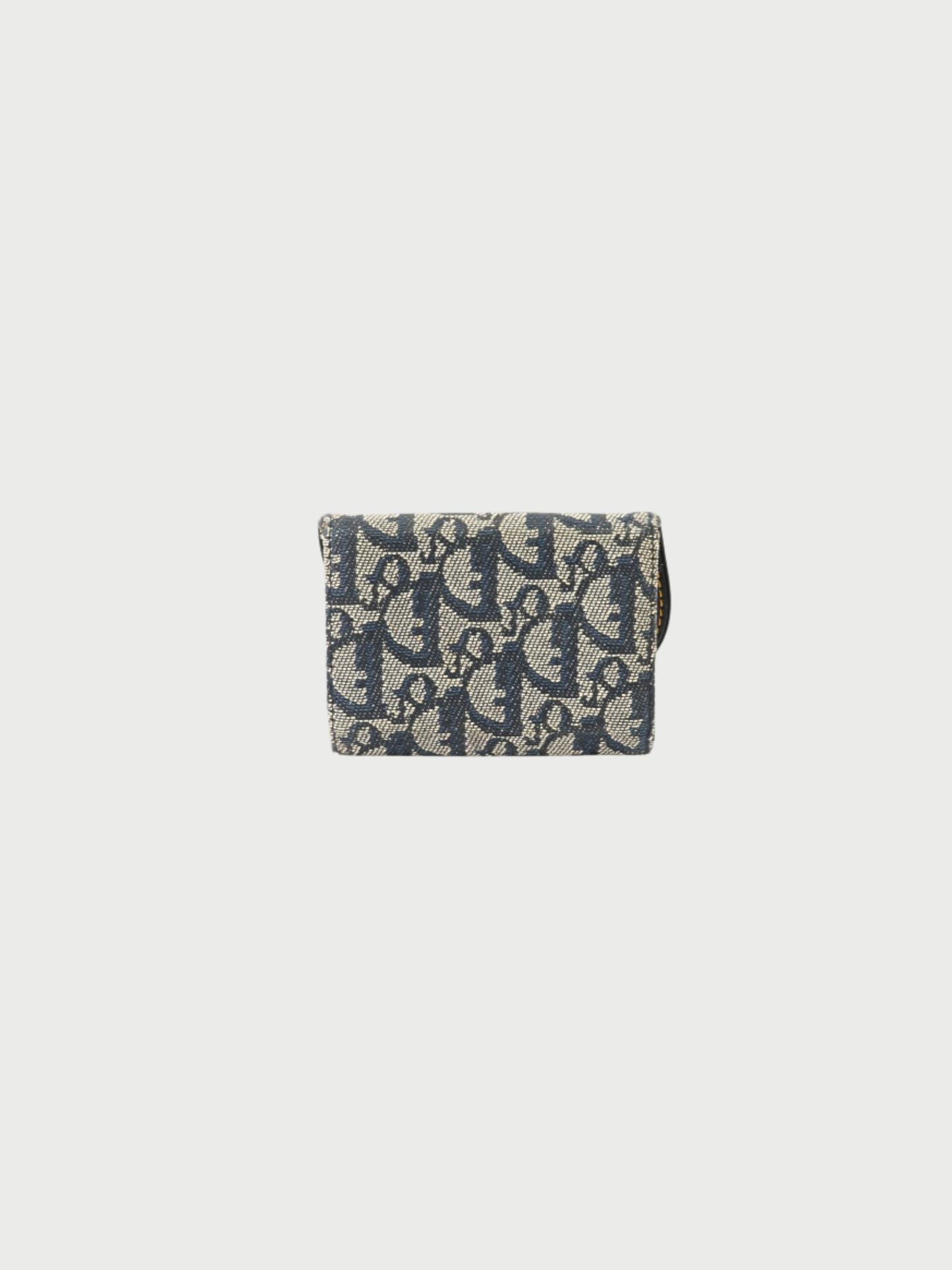 Christian Dior 2010s Navy Trotter Canvas Leather Saddle Card Case