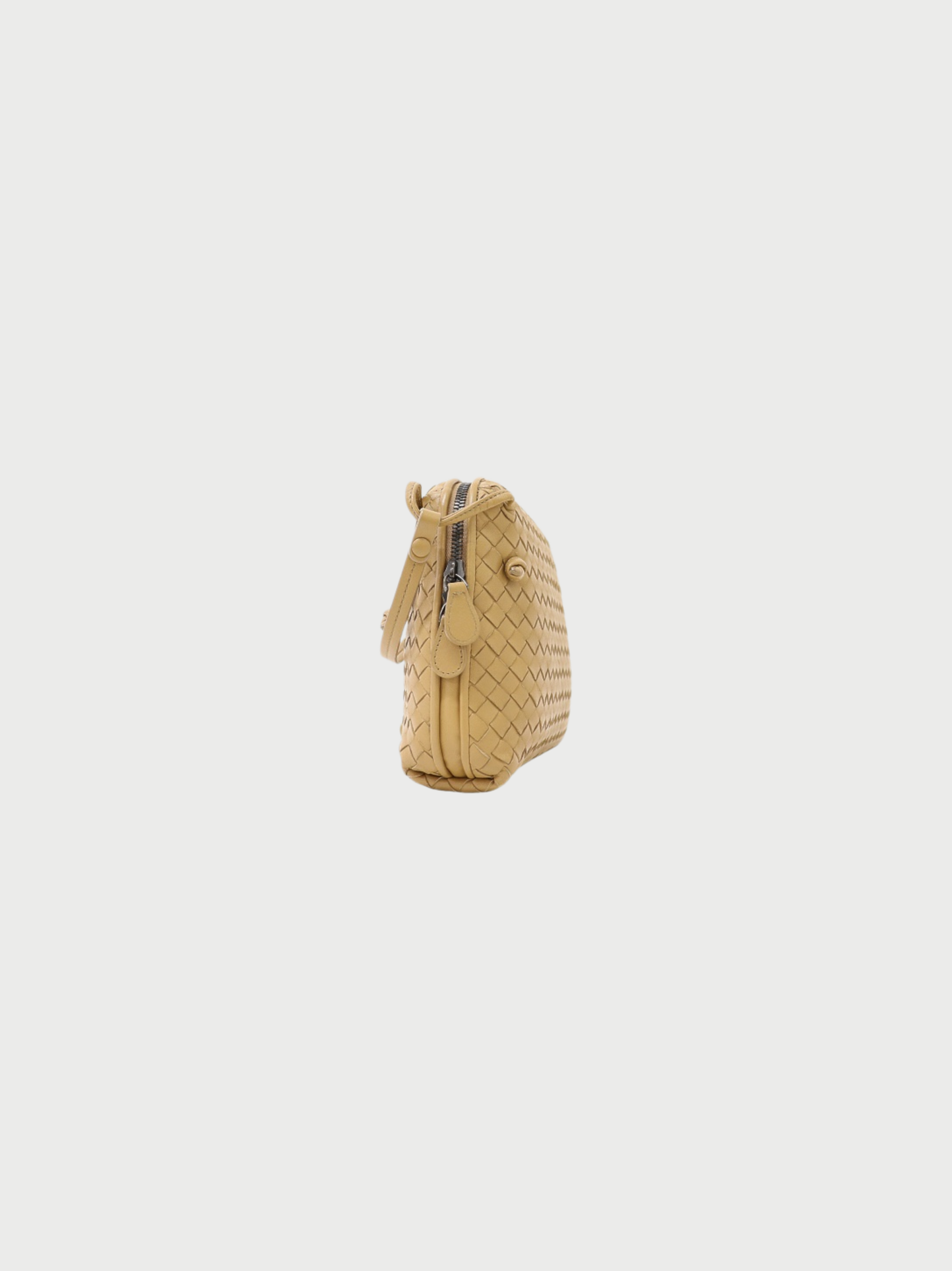 Bottega Veneta 2010s Beige Leather Intrecciato Shoulder Bag
