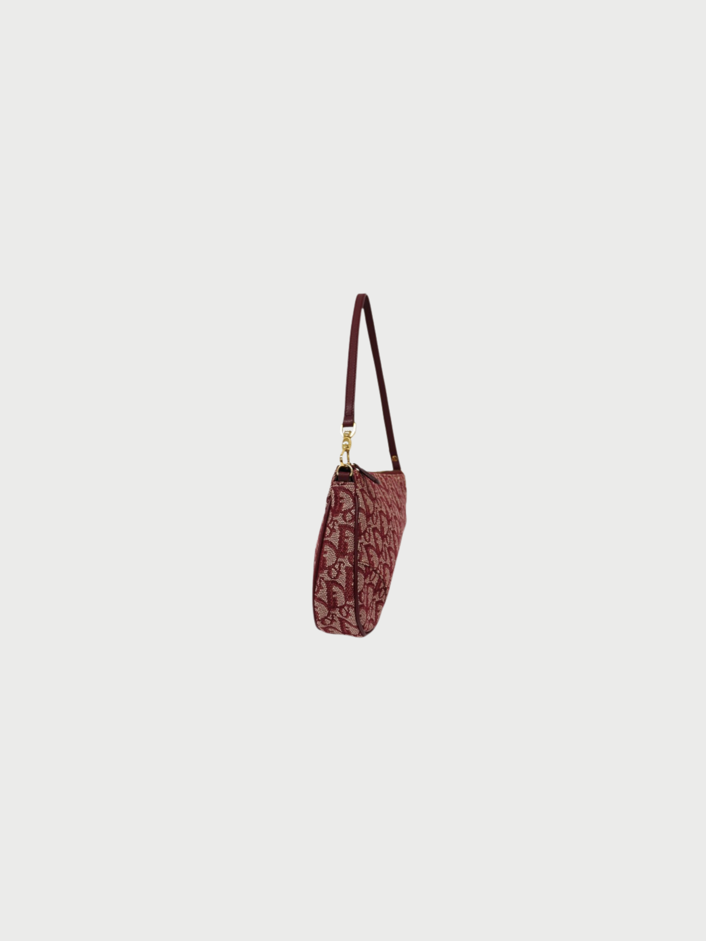 Christian Dior 2000s Red Trotter Canvas Leather Saddle Bag