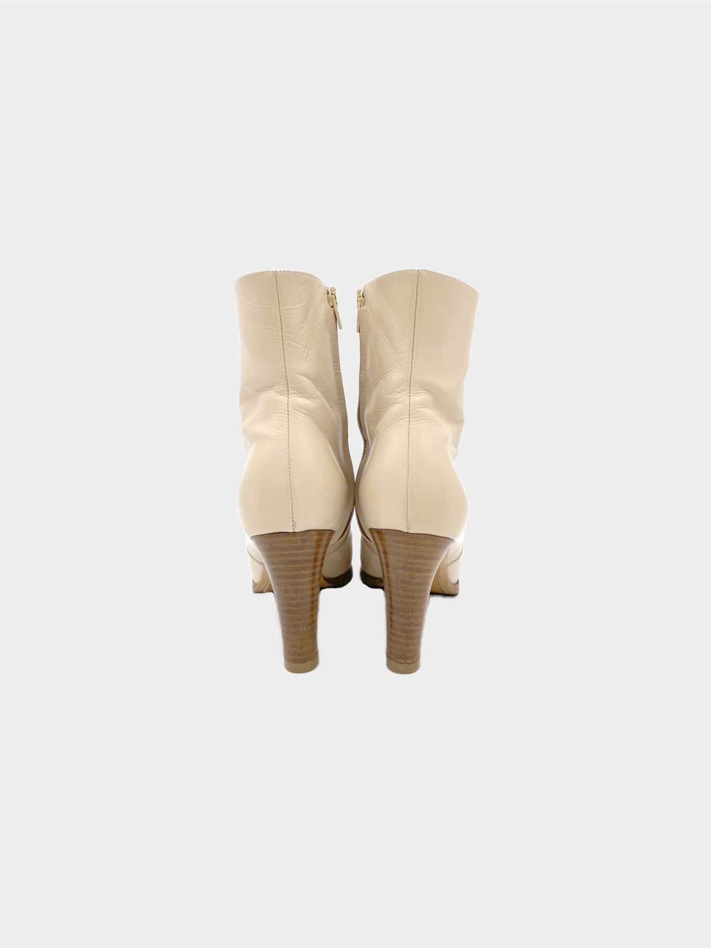 Céline 2019 Beige Side Zip Ankle Boots