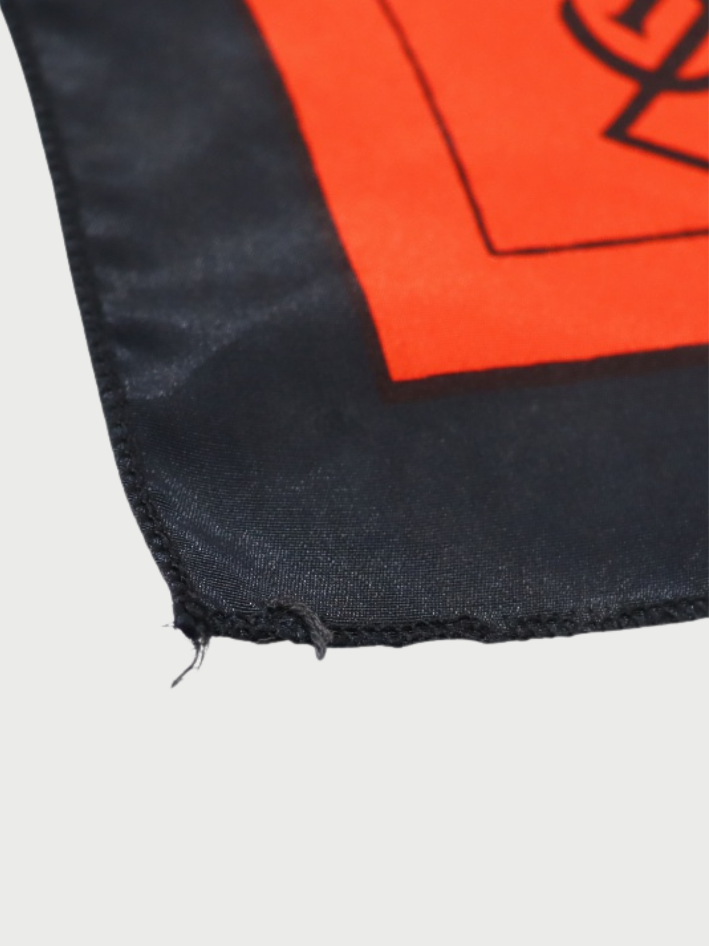 Yves Saint Laurent 1990s Red Black Silk Logo Scarf