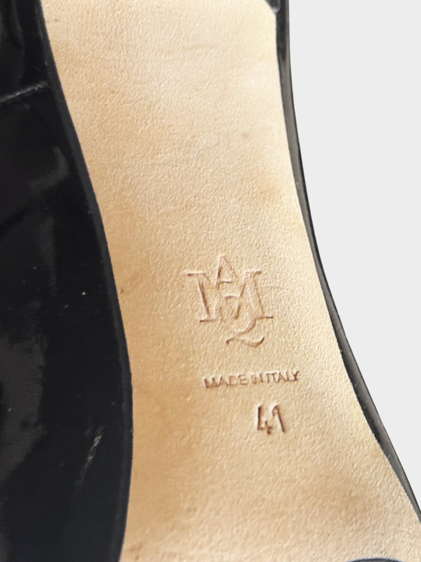 Alexander McQueen 2000s Black Patent Leather and Wool Sock Pumps