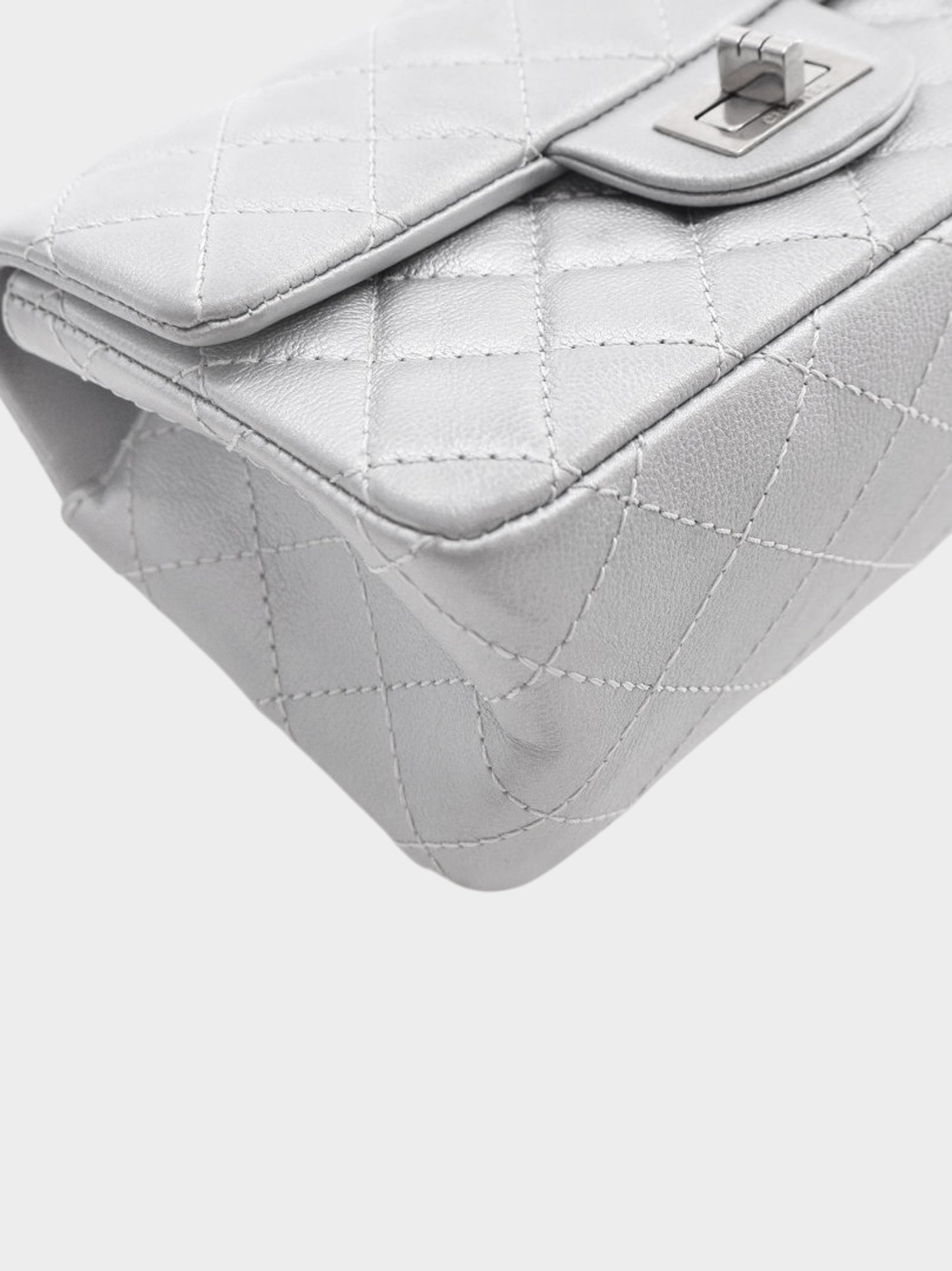 Chanel 2020s Silver Reissue 2.55 Calfskin Leather Mini Flap Bag