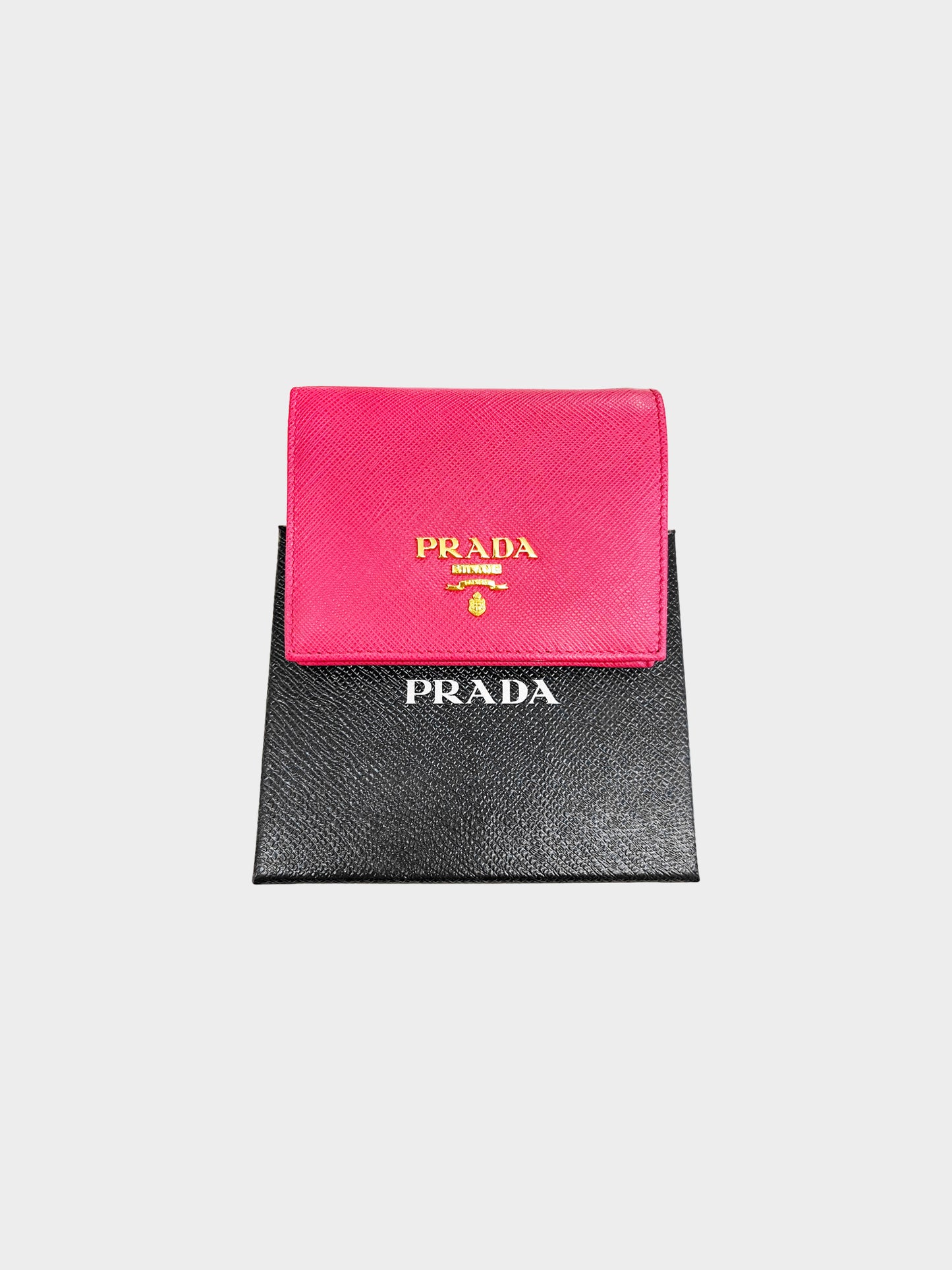 Prada 2010s Pink Small Saffiano Leather Wallet