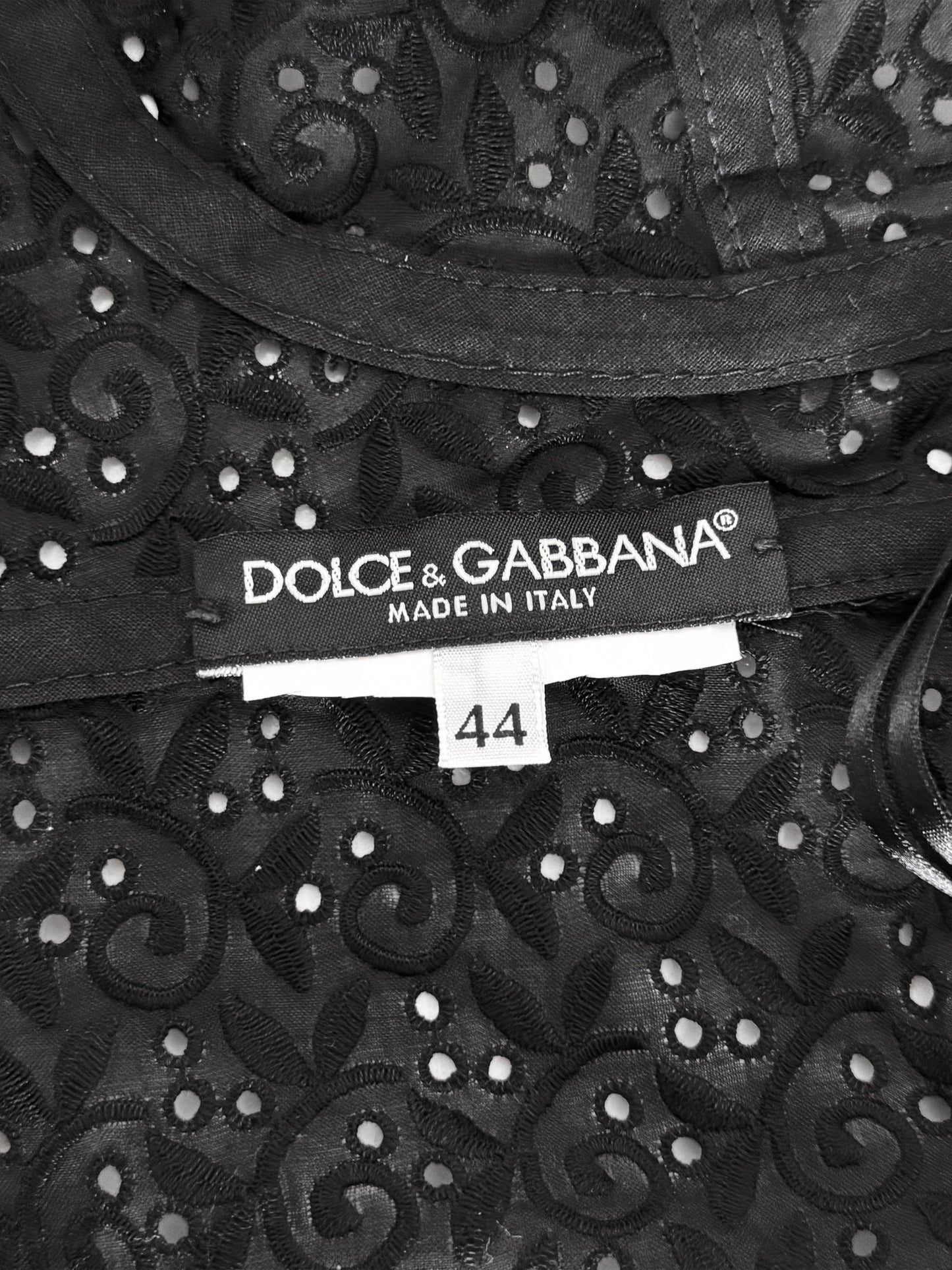 Dolce and Gabbana SS 2006 Black Spiral Eyelet Corset Top