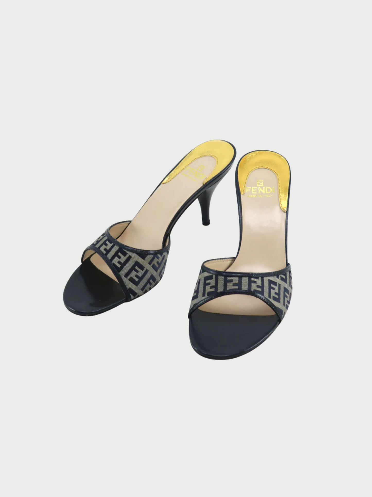 Fendi 2000s Zucca Pattern Mule Sandals