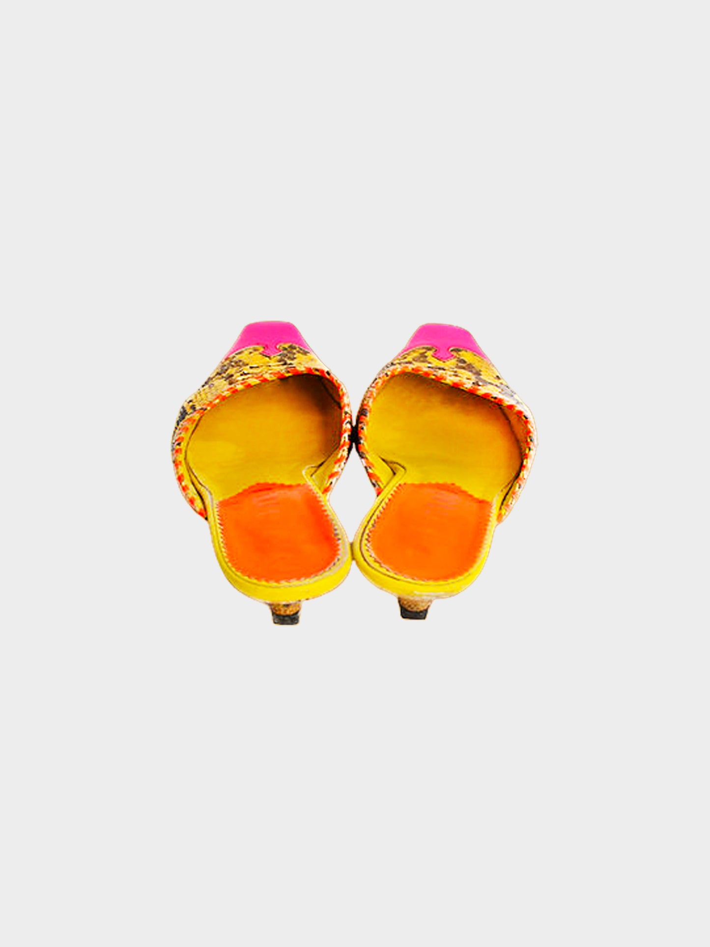 Miu Miu SS 1999 Python Neon Heeled Mules