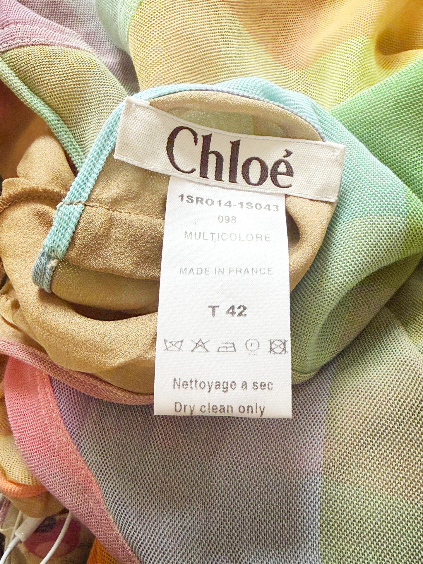 Chloé by Stella McCartney SS 2001 Gradient Rainbow Halter Dress