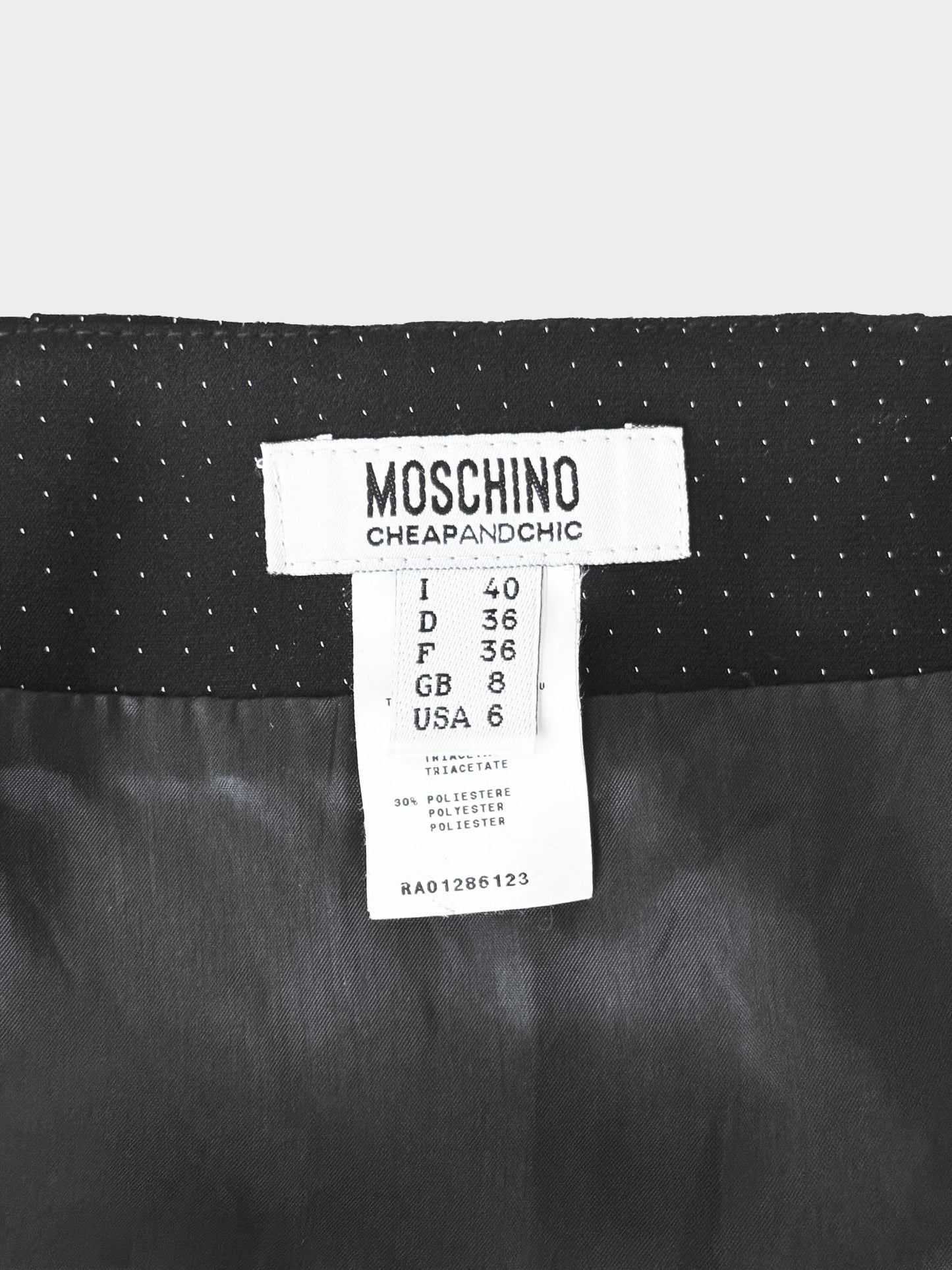 Moschino Cheap and Chic 1990s Black Speckled Mermaid Midi Skirt