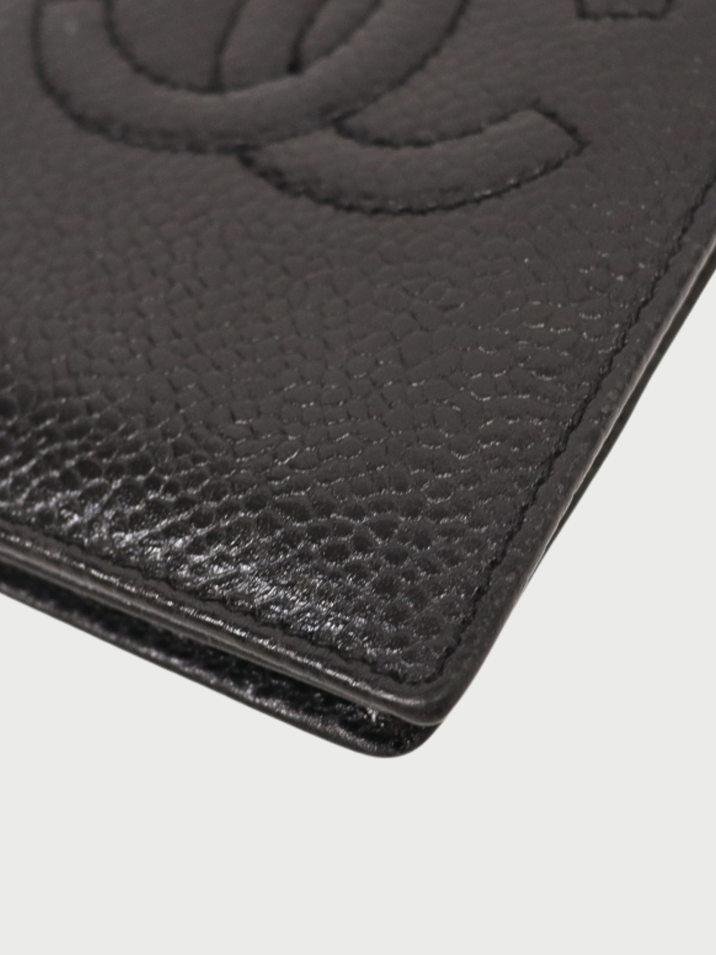 Chanel 1995-1996 Black Caviar Leather Card Case