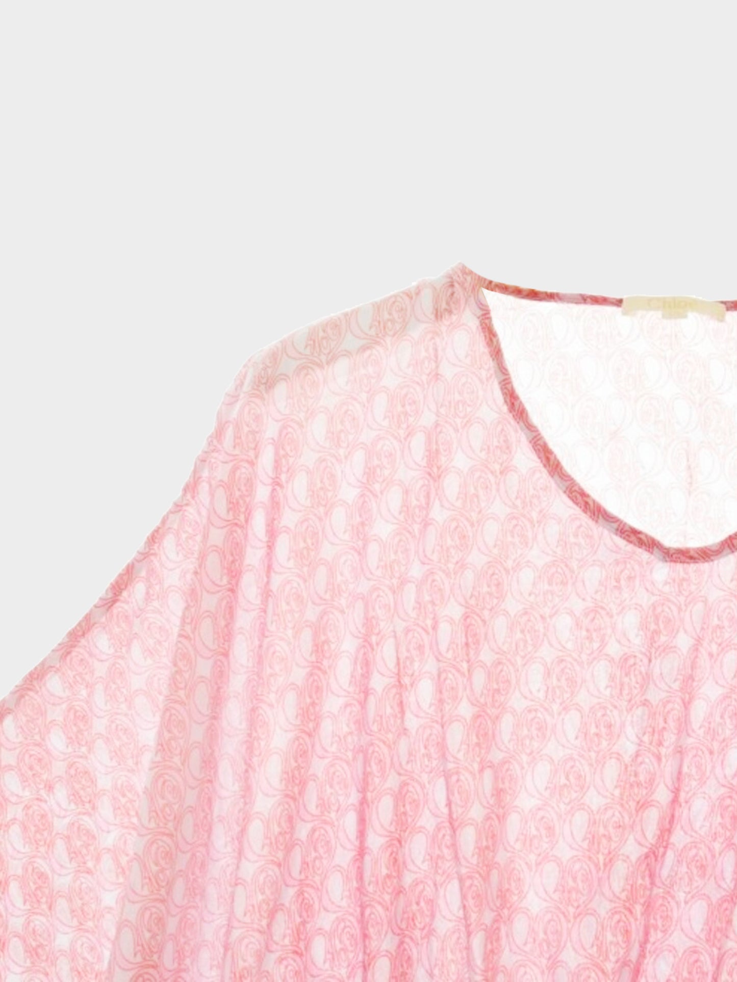 Chloé Kids 2000s Pink and White Heart Logo Pattern Print Top/Dress