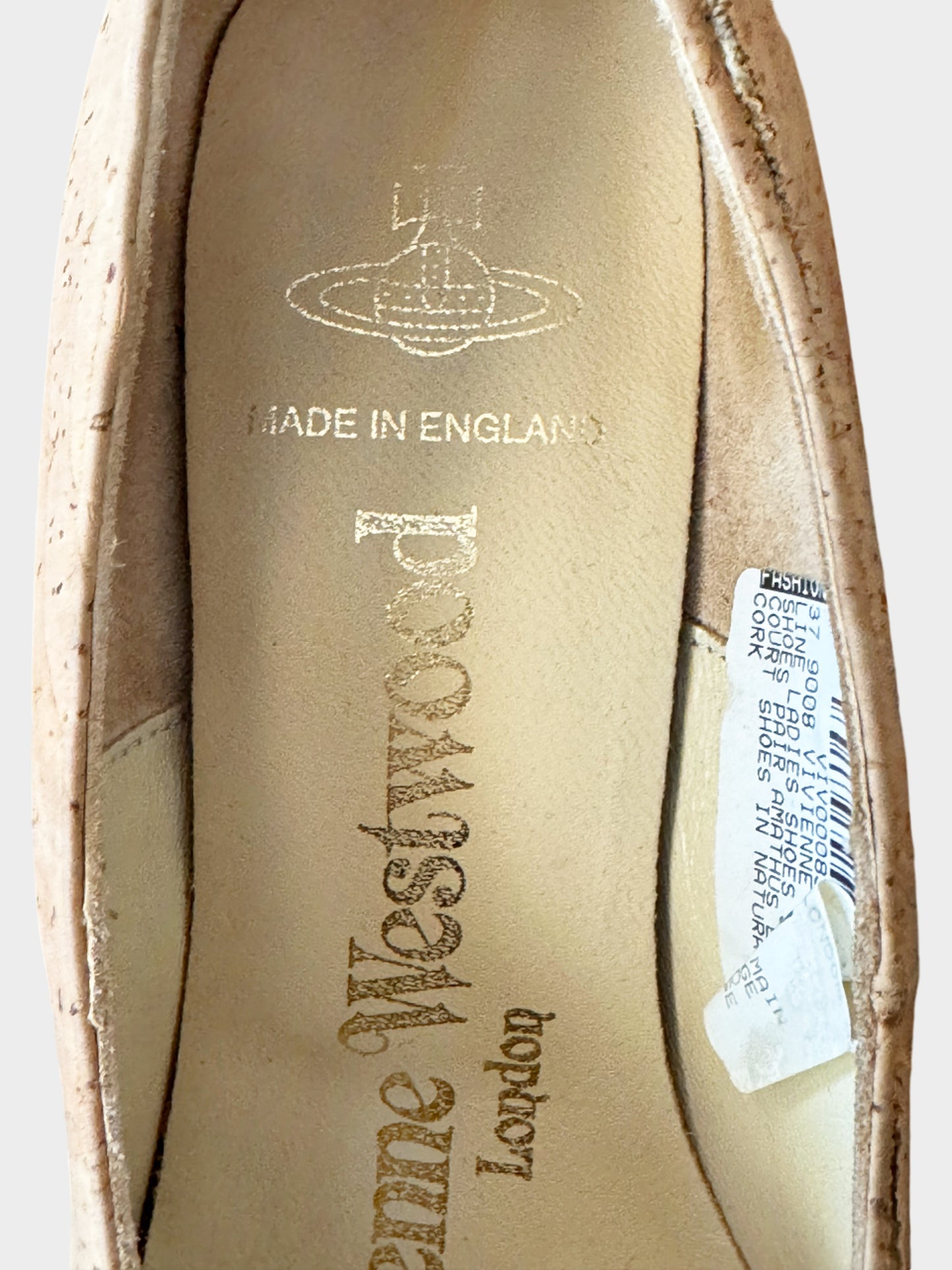 Vivienne Westwood Early 1990s Rare Beige Cork Elevated Court Shoes
