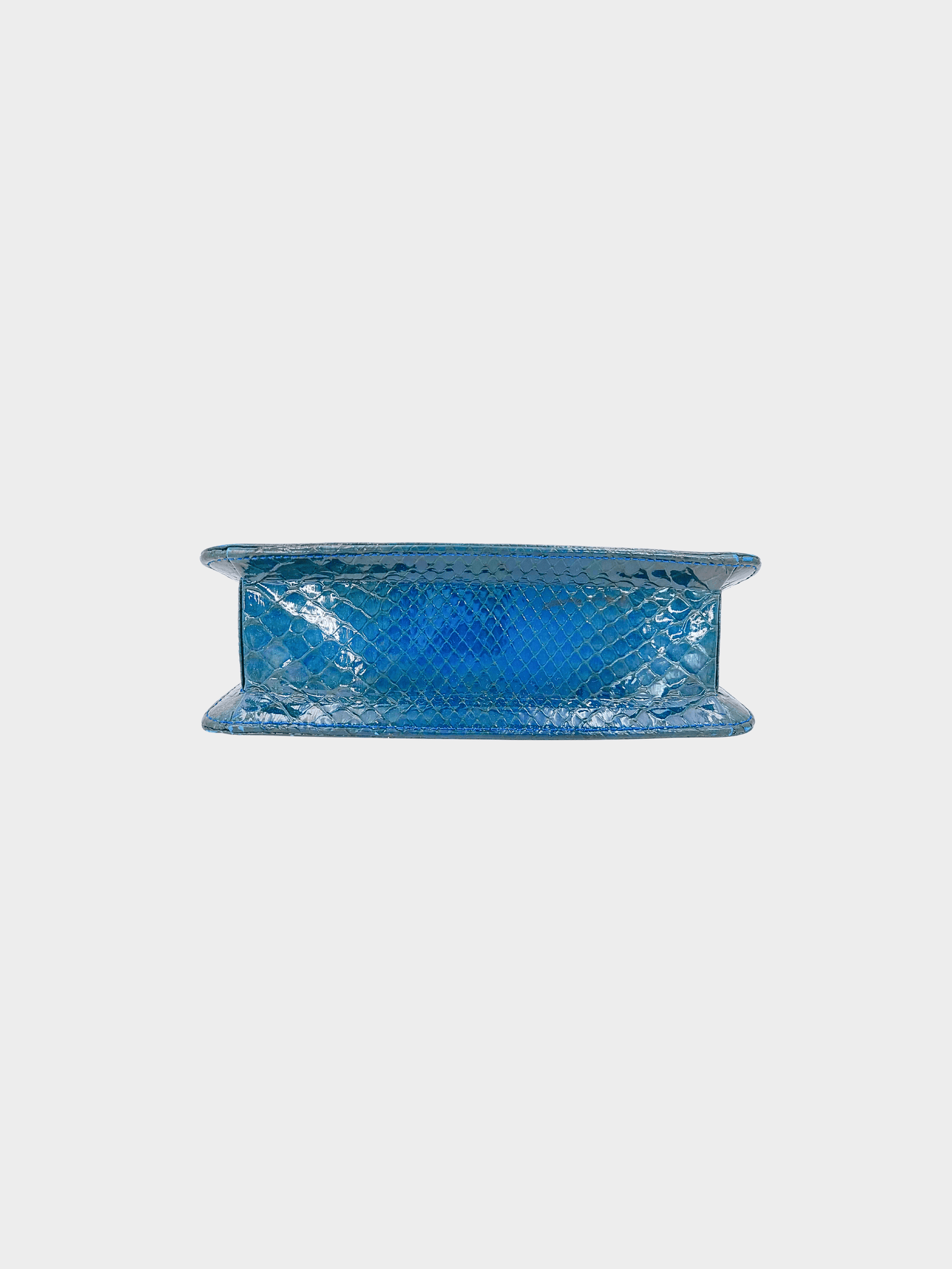 Chanel 2008-2009 Rare Turquoise Python Flap Bag