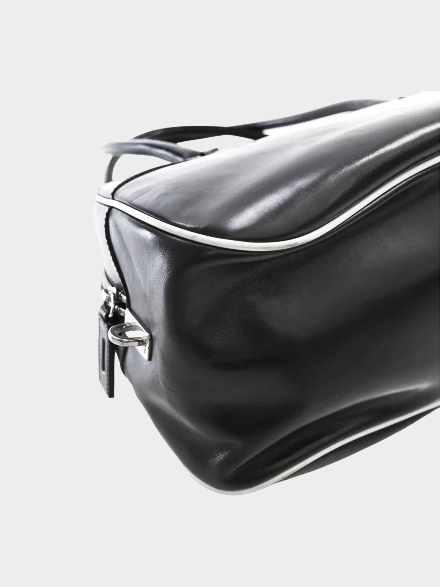 Prada Early 2000s  Black Leather Bowler Bag
