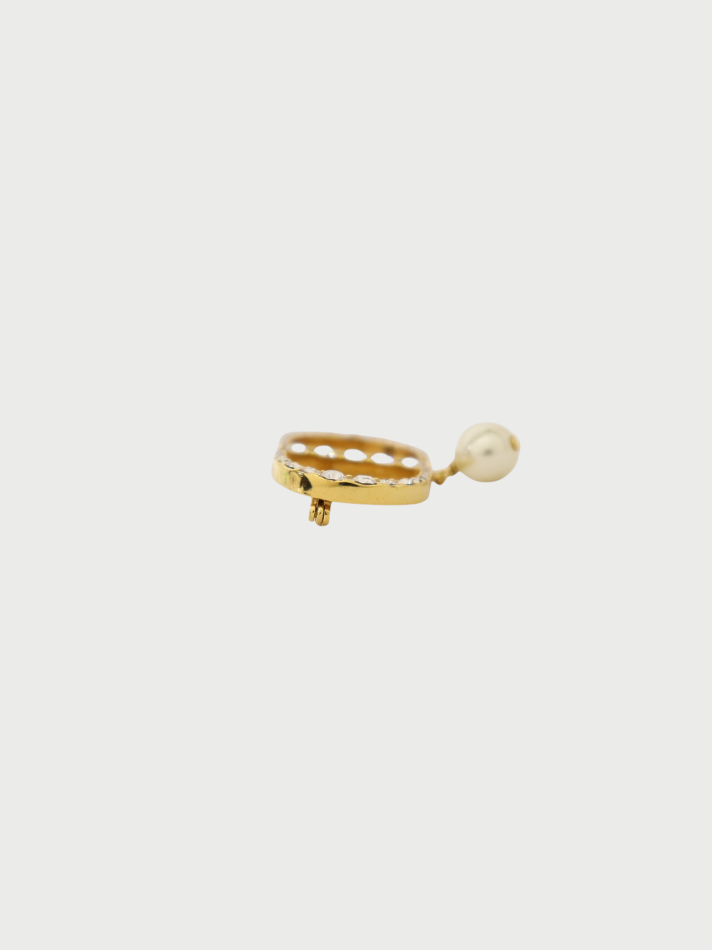 Christian 2000s Gold Plated Metal CD Rhinestone Brooch