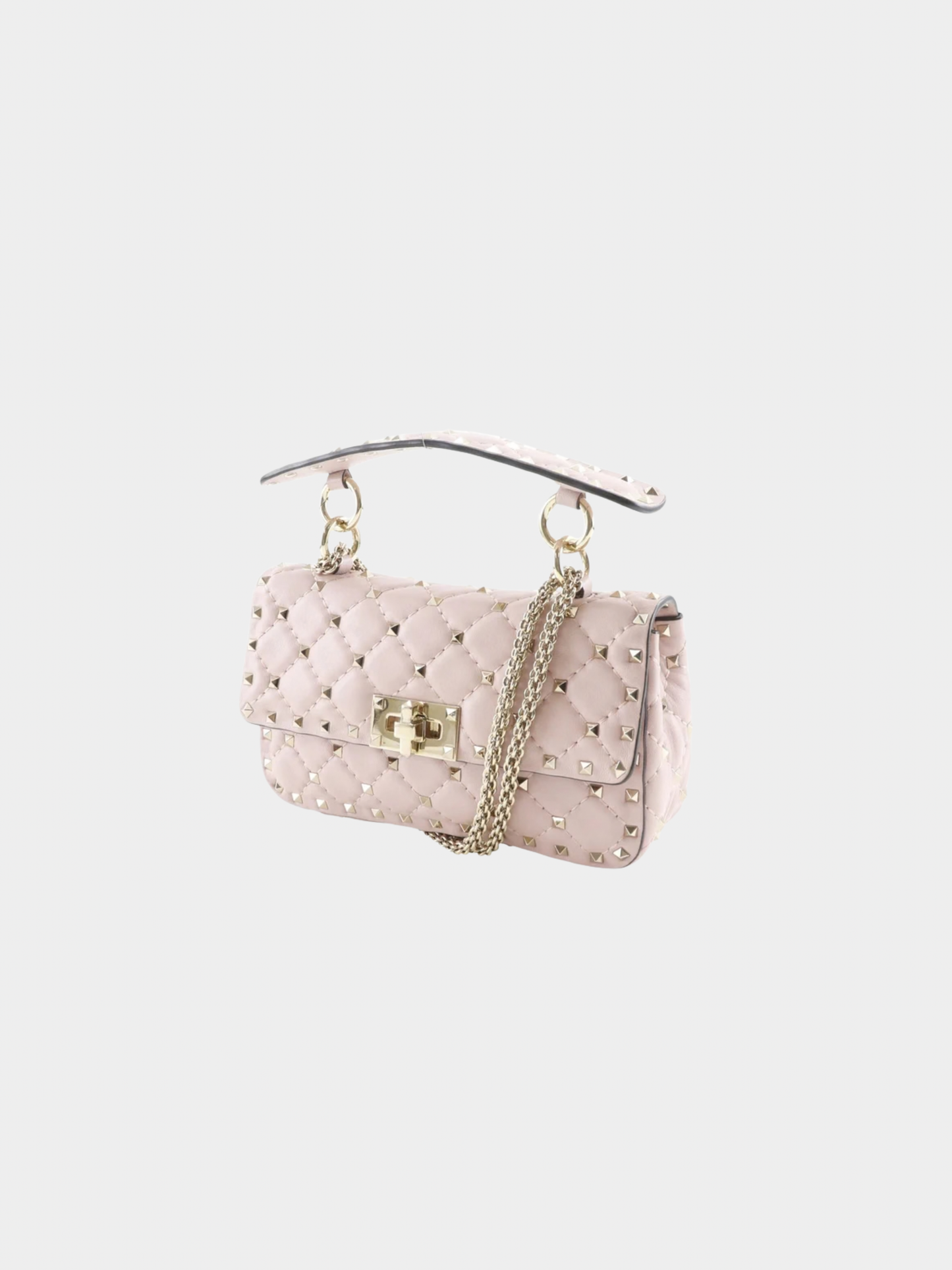 Valentino 2010s Pink Calfskin Rockstud Spike 2Way Shoulder Bag