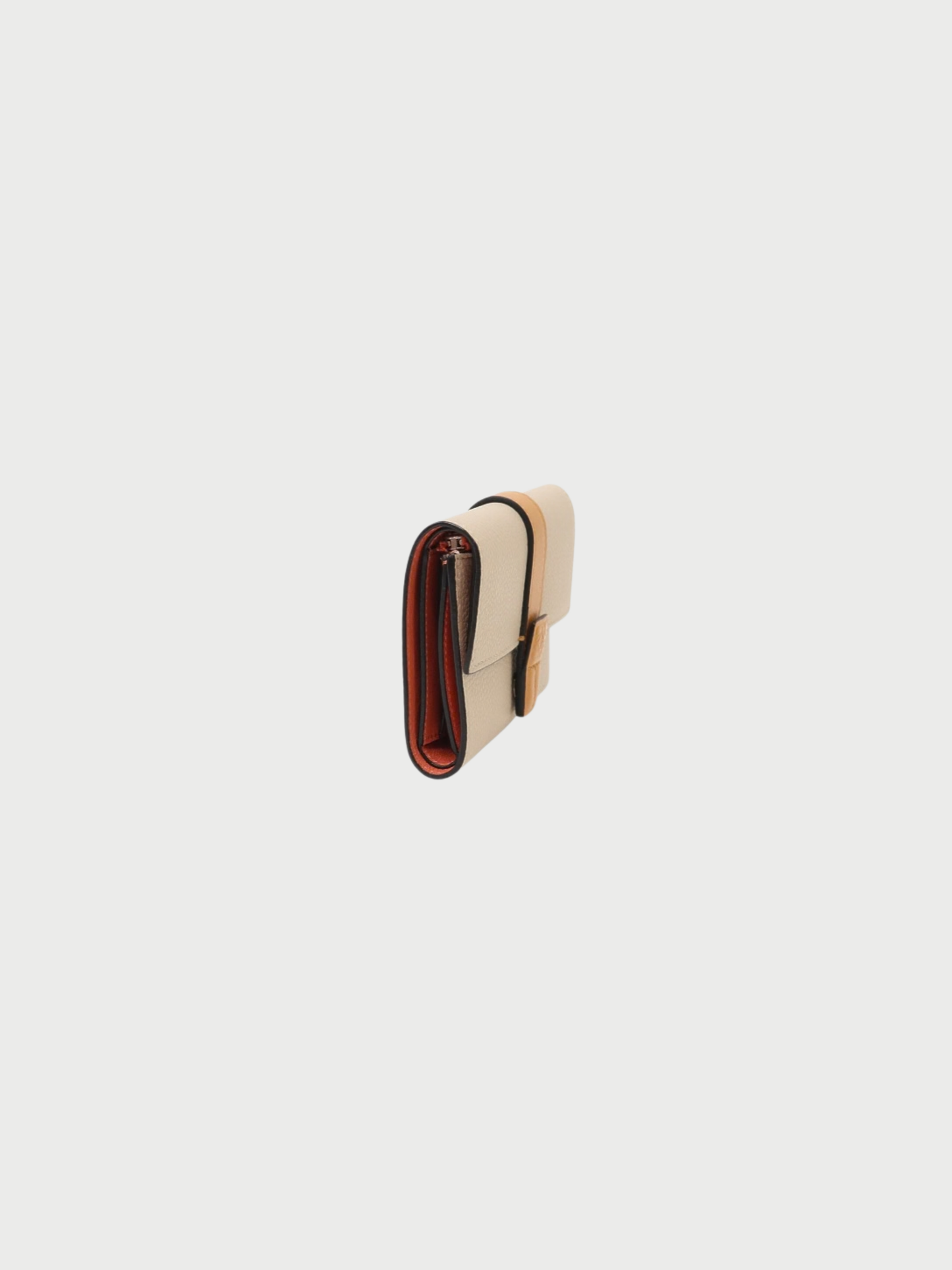 Loewe FW 2025 Beige Brown Leather Small Vertical Wallet