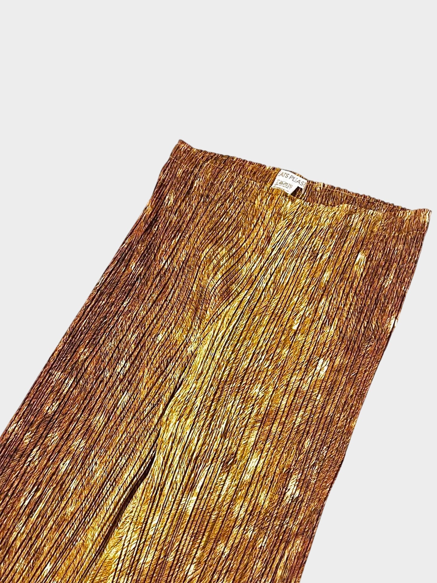 Issey Miyake Pleats Please FW 2003 Rare Brown Deer Print Wide Leg Pants