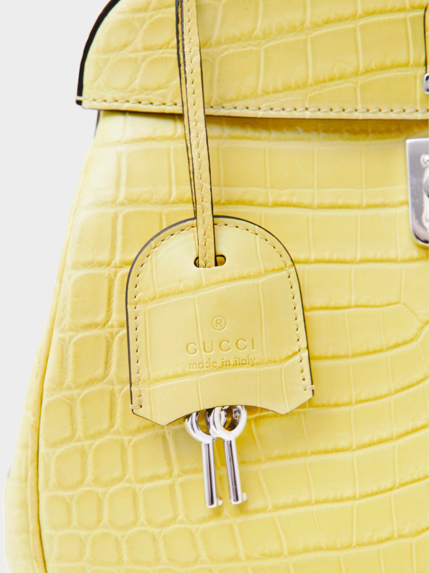Gucci FW 2013 Yellow Crocodile Leather Lady Lock Bag